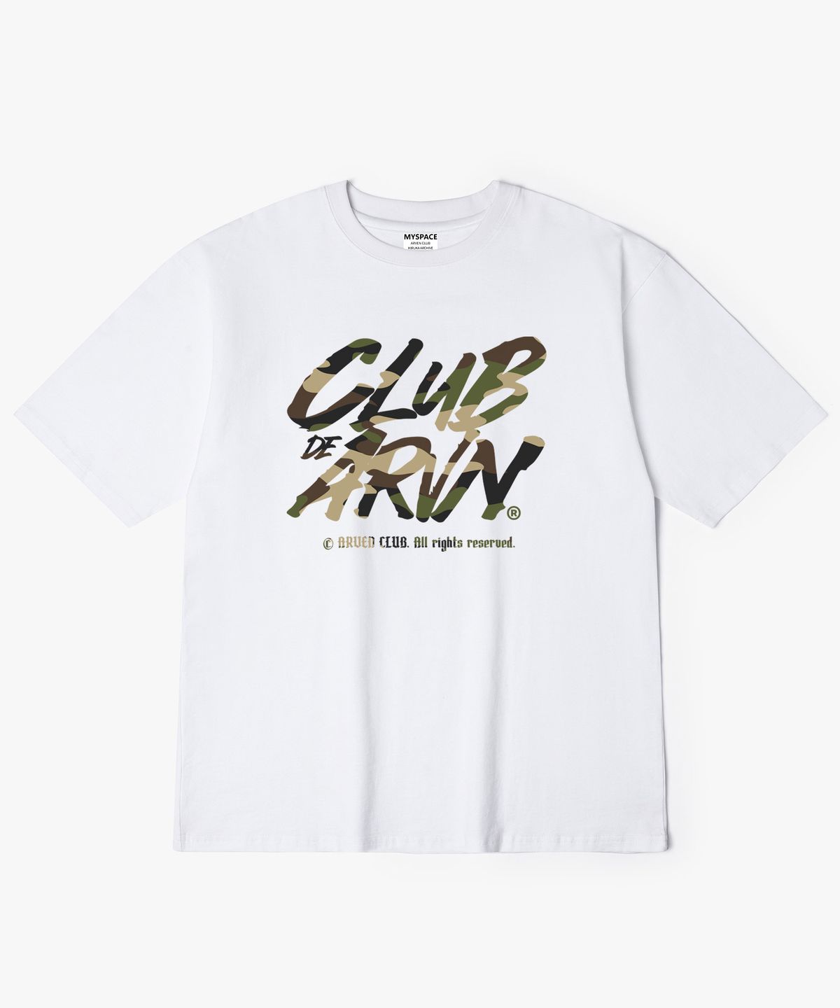 아르벤클럽(ARVEN CLUB) CLUB DE ARVEN 로고 카모 반팔티셔츠