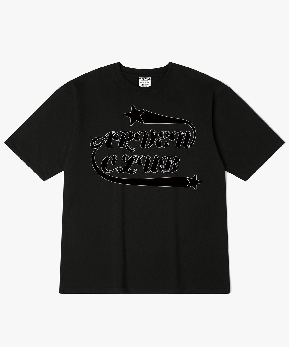 아르벤클럽(ARVEN CLUB) 스타 스우시 스크립트 반팔티셔츠