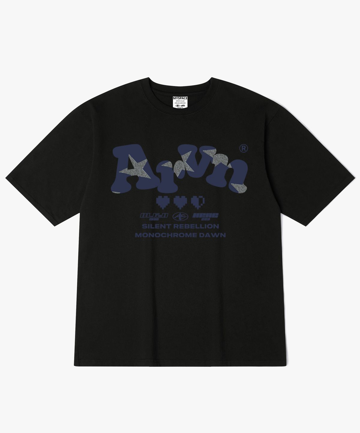 아르벤클럽(ARVEN CLUB) Arvn 트리플 하트 로고 아이콘 반팔티셔츠