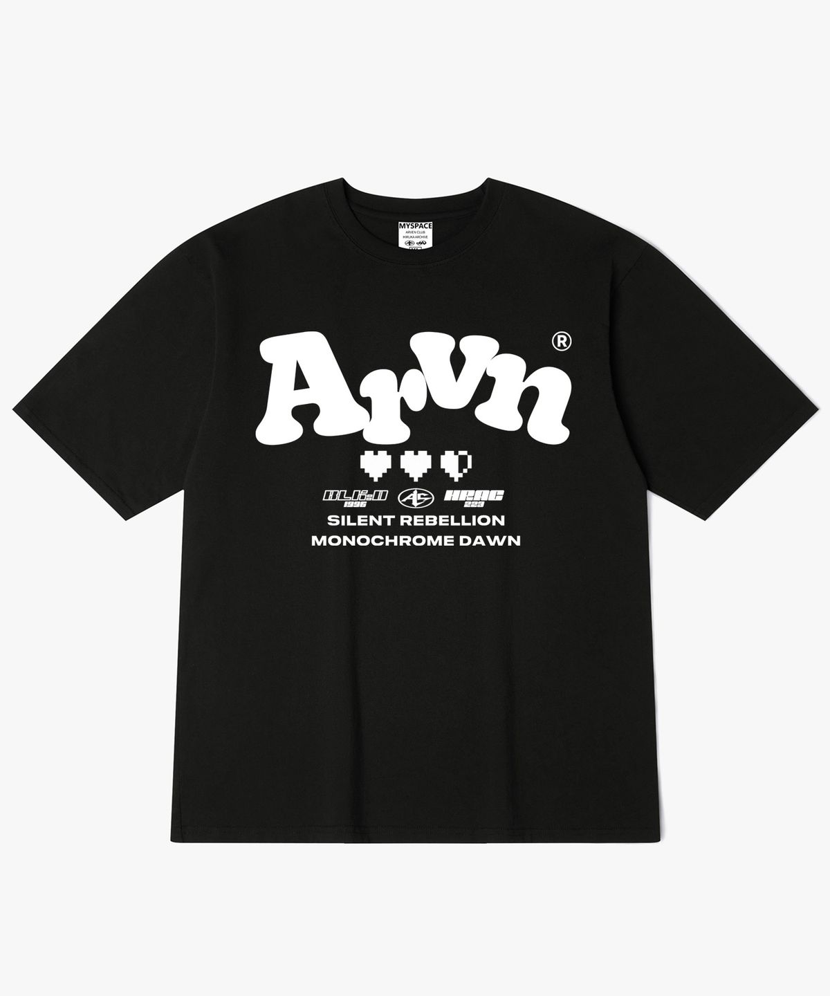 아르벤클럽(ARVEN CLUB) Arvn 트리플 하트 로고 반팔티셔츠