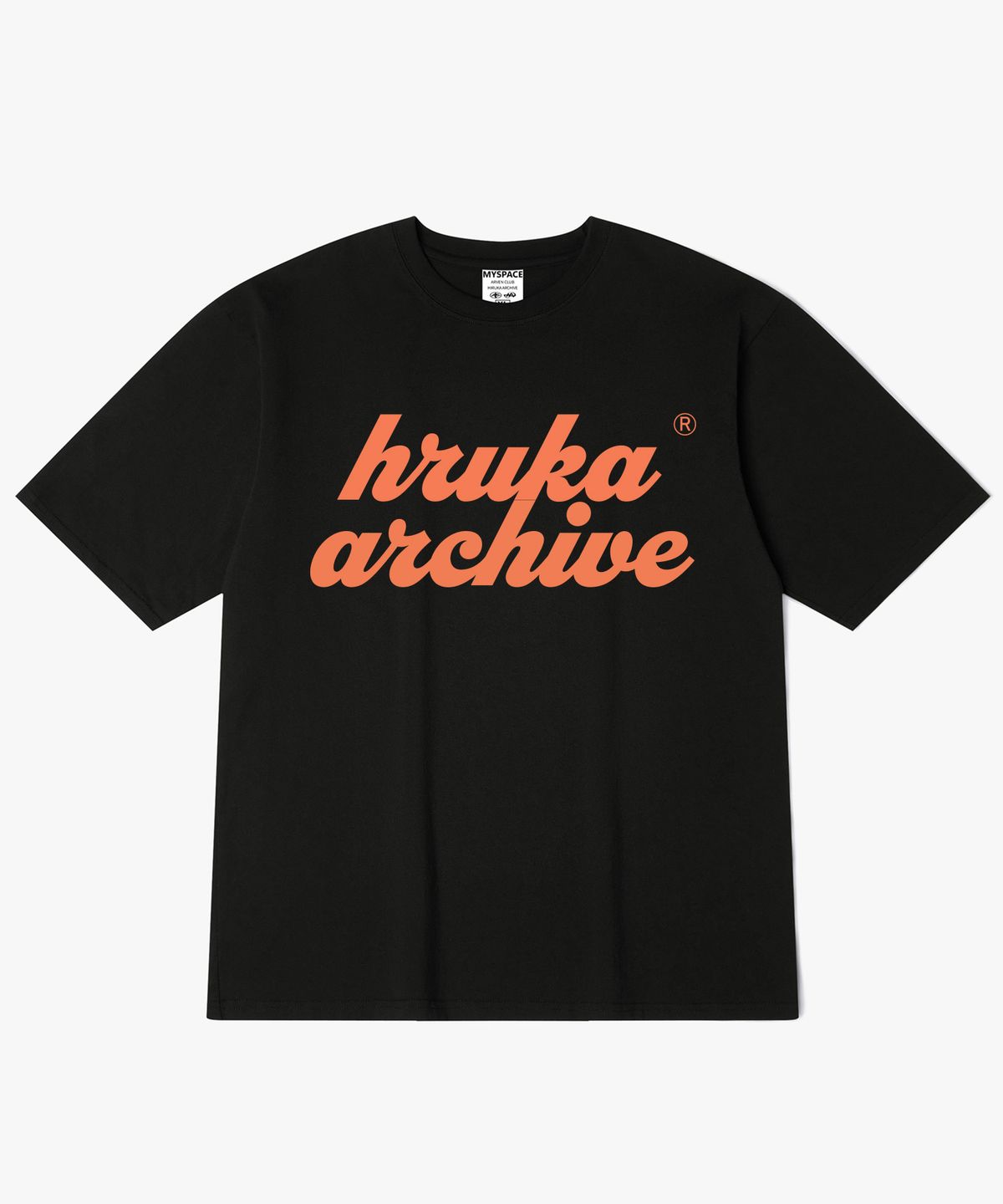 히루카 아카이브(HIRUKA ARCHIVE) OVERLAP 오렌지 로고 반팔티셔츠