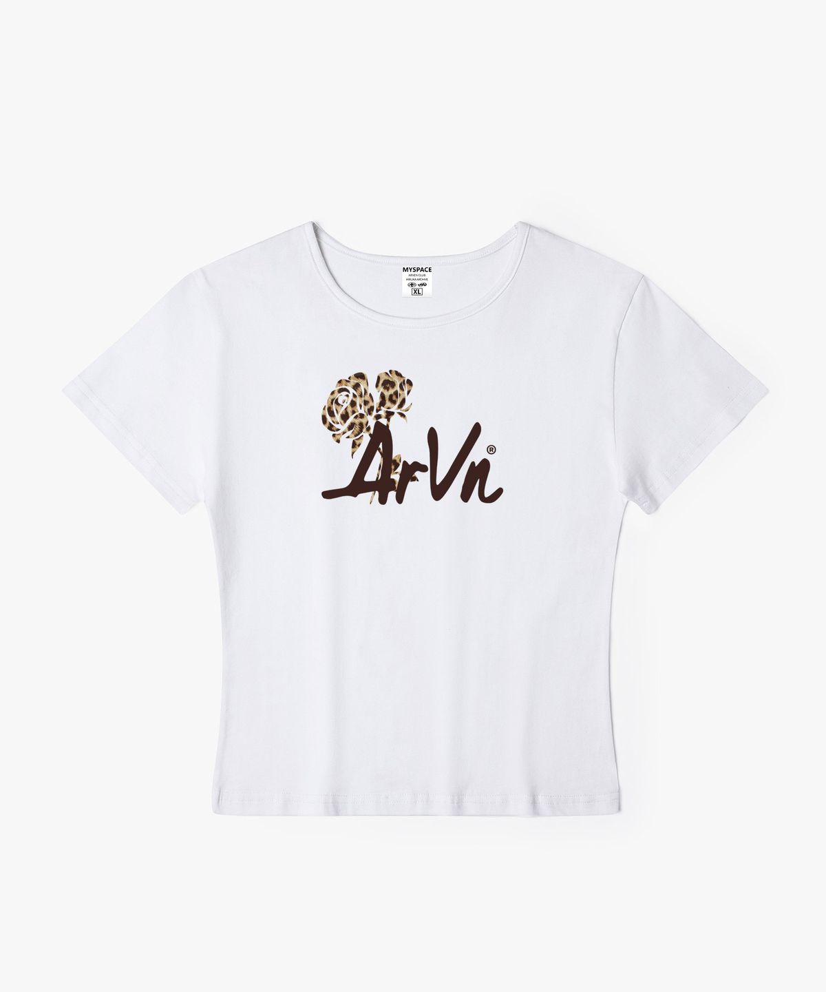 아르벤클럽(ARVEN CLUB) Arvn 호피 로즈 여성 슬림핏 반팔티셔츠