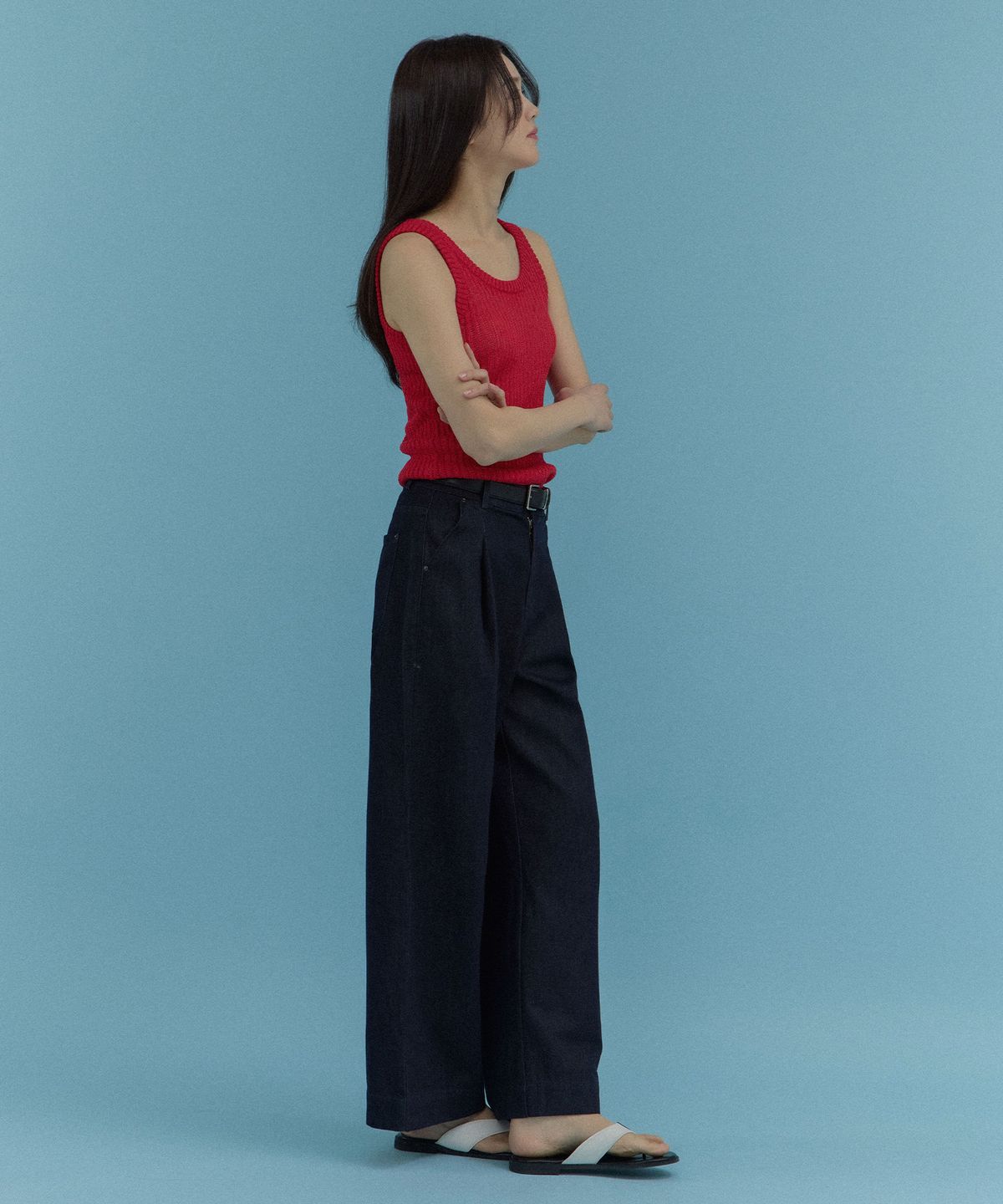티엔느(TIENNE) 델리 베이직 코튼팬츠_블루