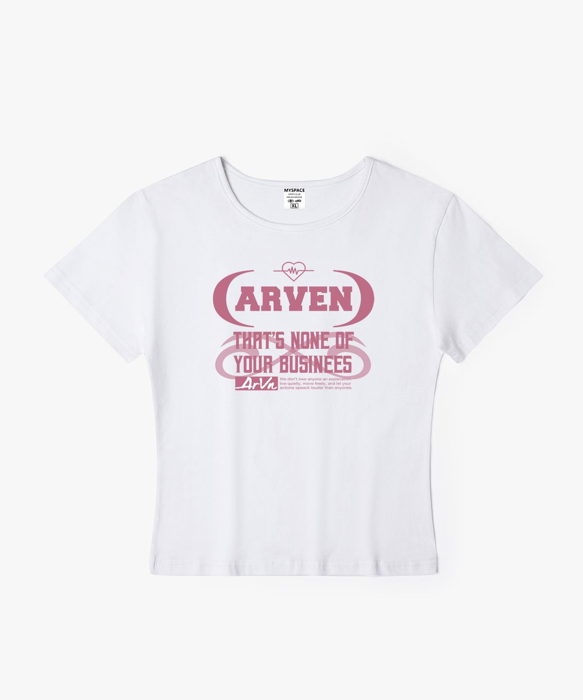 아르벤클럽(ARVEN CLUB) 비지니스 로고 여성 슬림핏 반팔티셔츠