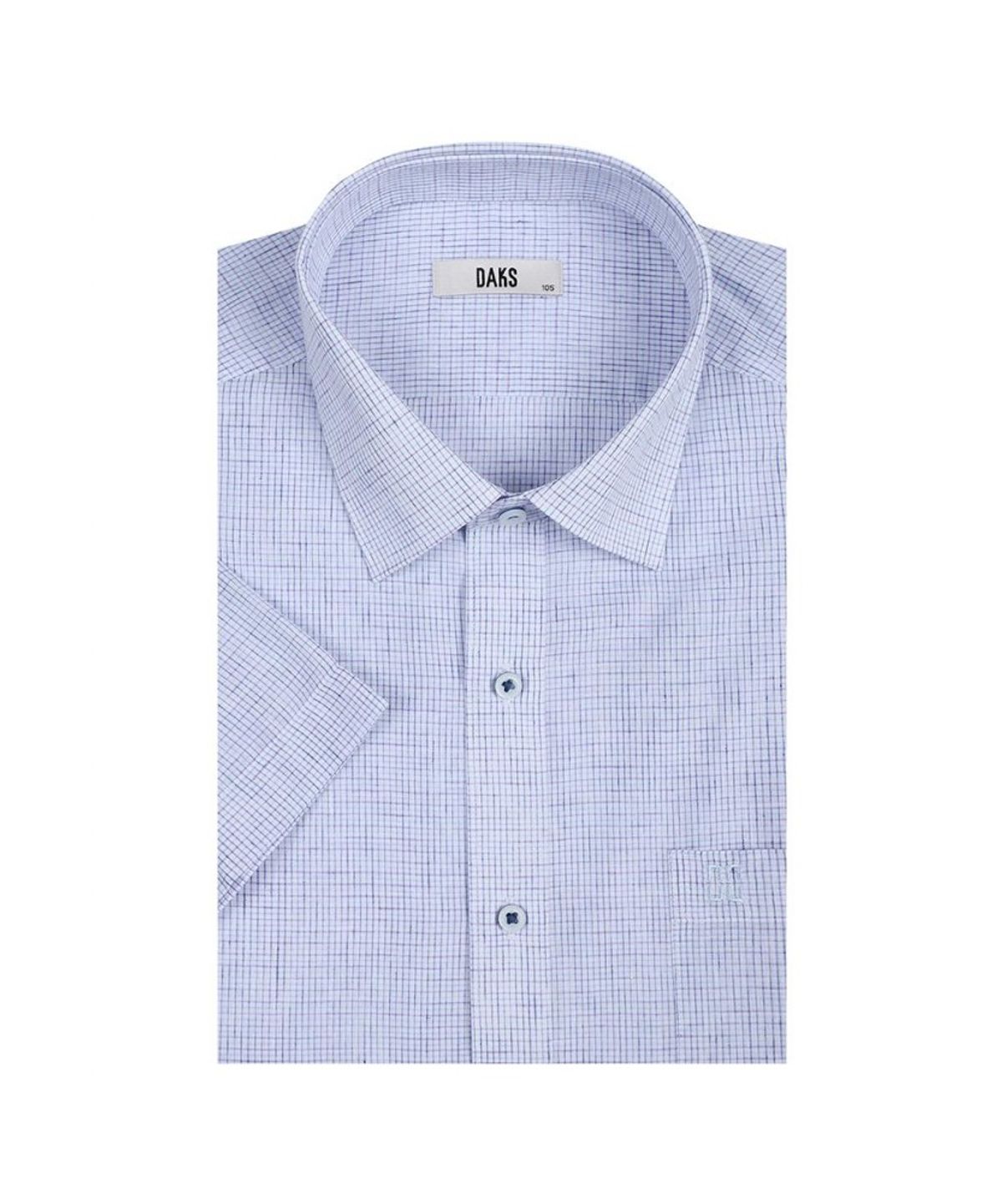 닥스셔츠(DAKS SHIRTS) 린넨혼방 노케어 마이크로체크 반팔셔츠_DLS3SHDS124B1