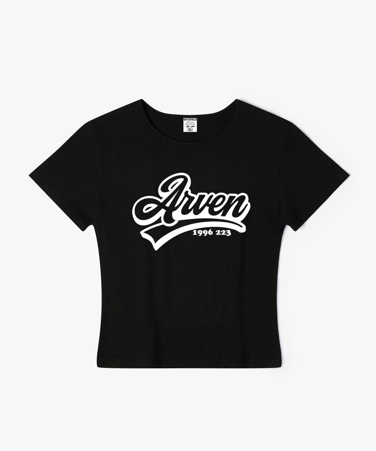아르벤클럽(ARVEN CLUB) 스트로크 커브 심볼 여성 슬림핏 반팔티셔츠