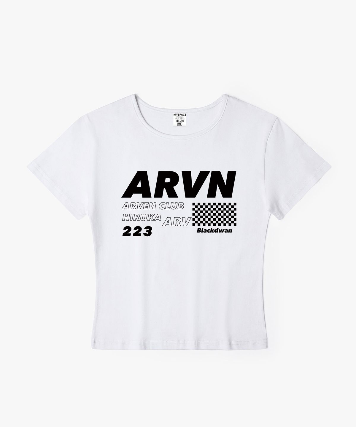 아르벤클럽(ARVEN CLUB) 레이어드 레이싱 223 여성 슬림핏 반팔티셔츠