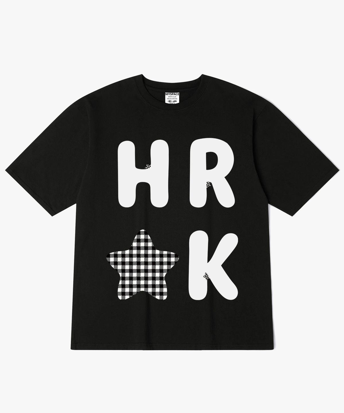 히루카 아카이브(HIRUKA ARCHIVE) HRK 히든 스타 체크 반팔티셔츠