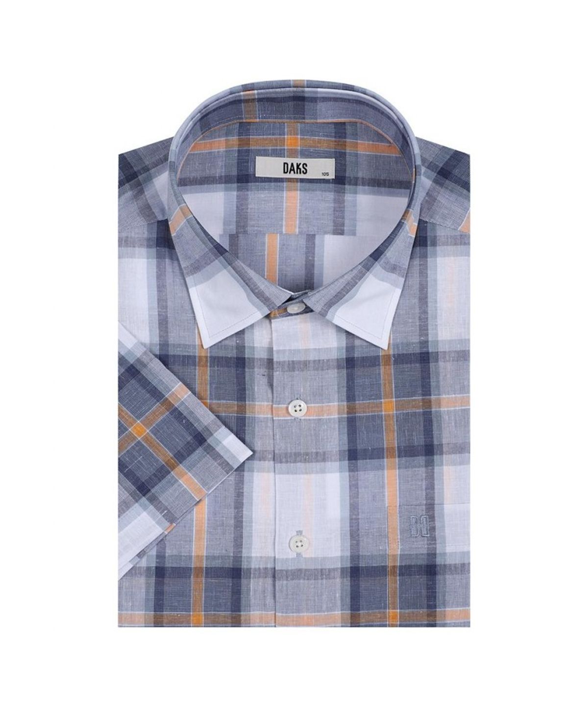 닥스셔츠(DAKS SHIRTS) 린넨혼방 미디움체크 캐주얼 반팔셔츠_DLS3SHCS123B1