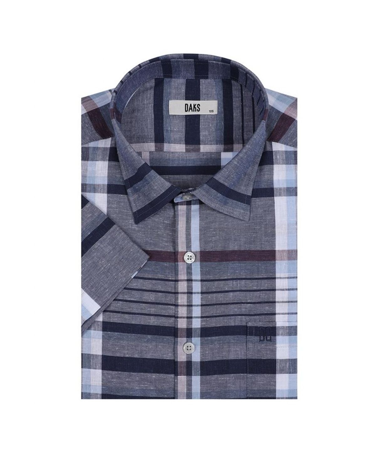 닥스셔츠(DAKS SHIRTS) 린넨혼방 라지체크 캐주얼 반팔셔츠_DLS3SHCS130N1