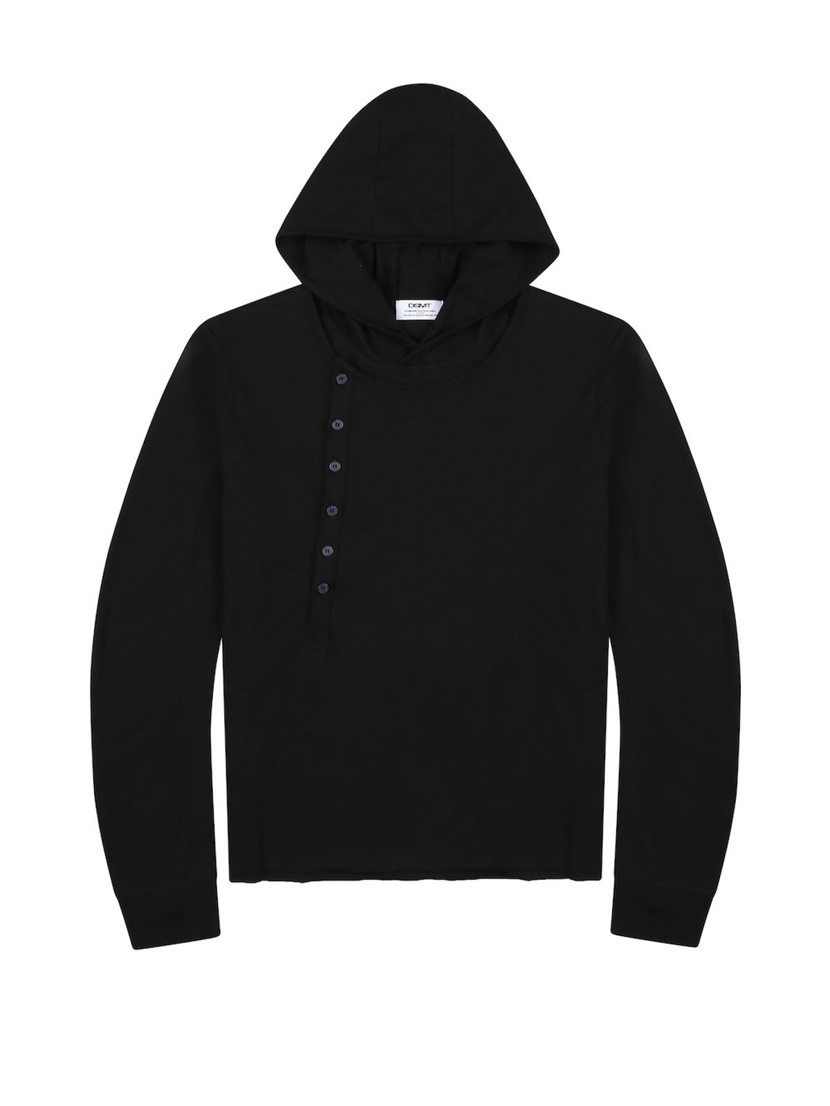 디에스엠티(DSMT) (W) AXIS LAYER BUTTON HOODIE_BLACK