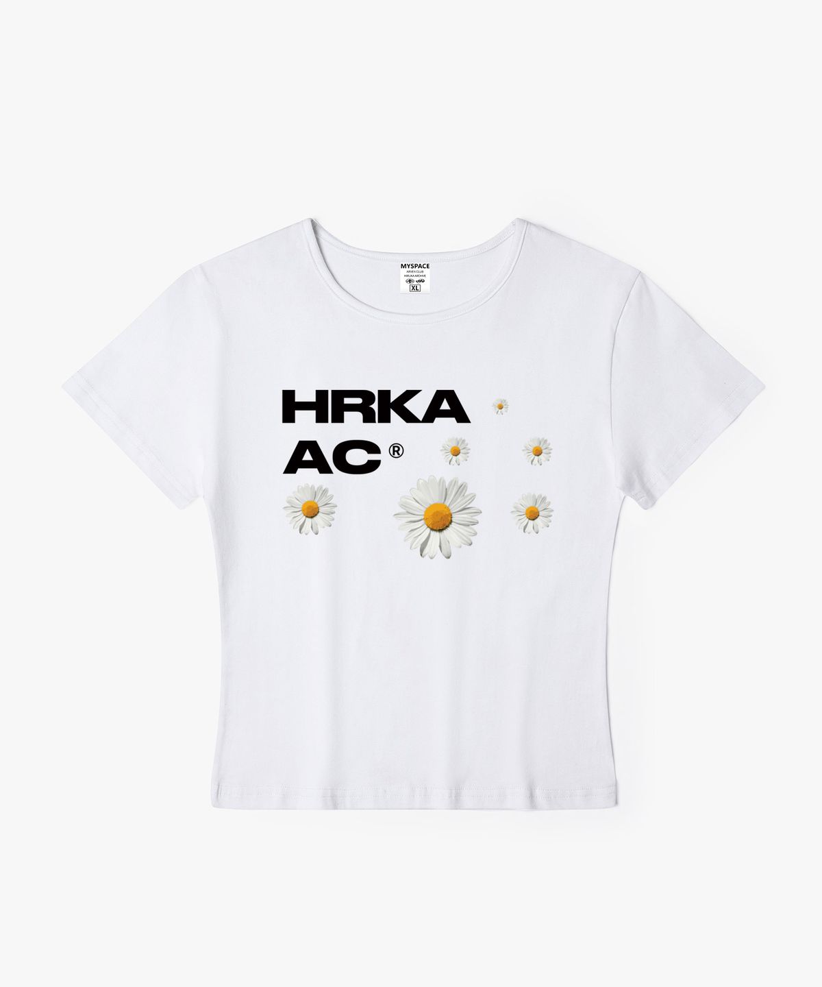 히루카 아카이브(HIRUKA ARCHIVE) 산자이 데이지 여성 슬림핏 반팔티셔츠