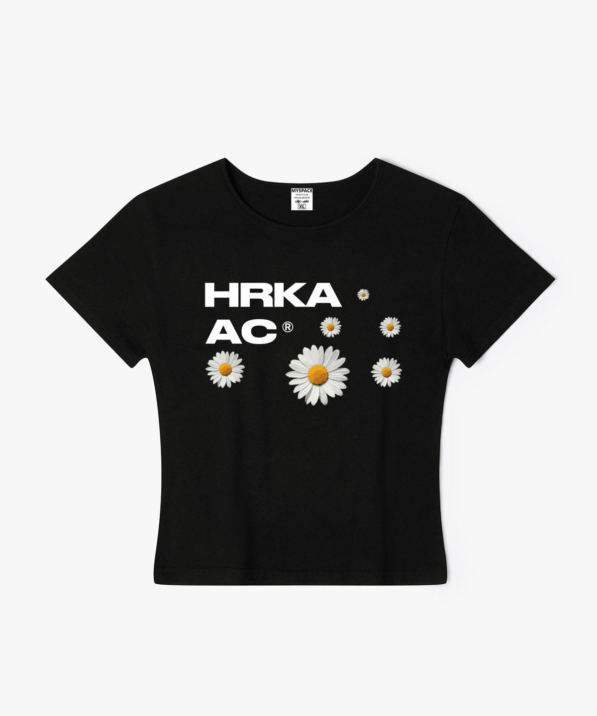 히루카 아카이브(HIRUKA ARCHIVE) 산자이 데이지 여성 슬림핏 반팔티셔츠