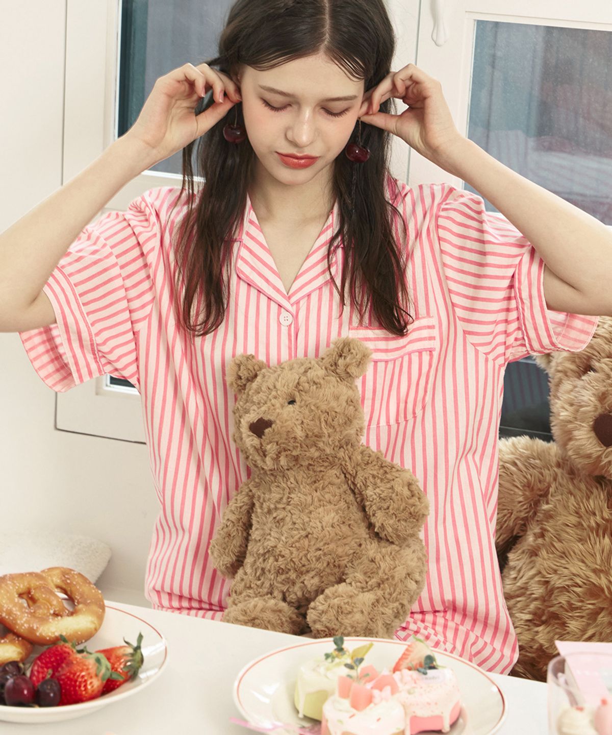 주디앤(JUDYN) [2PACK] 위티 여성 면 반팔 파자마세트