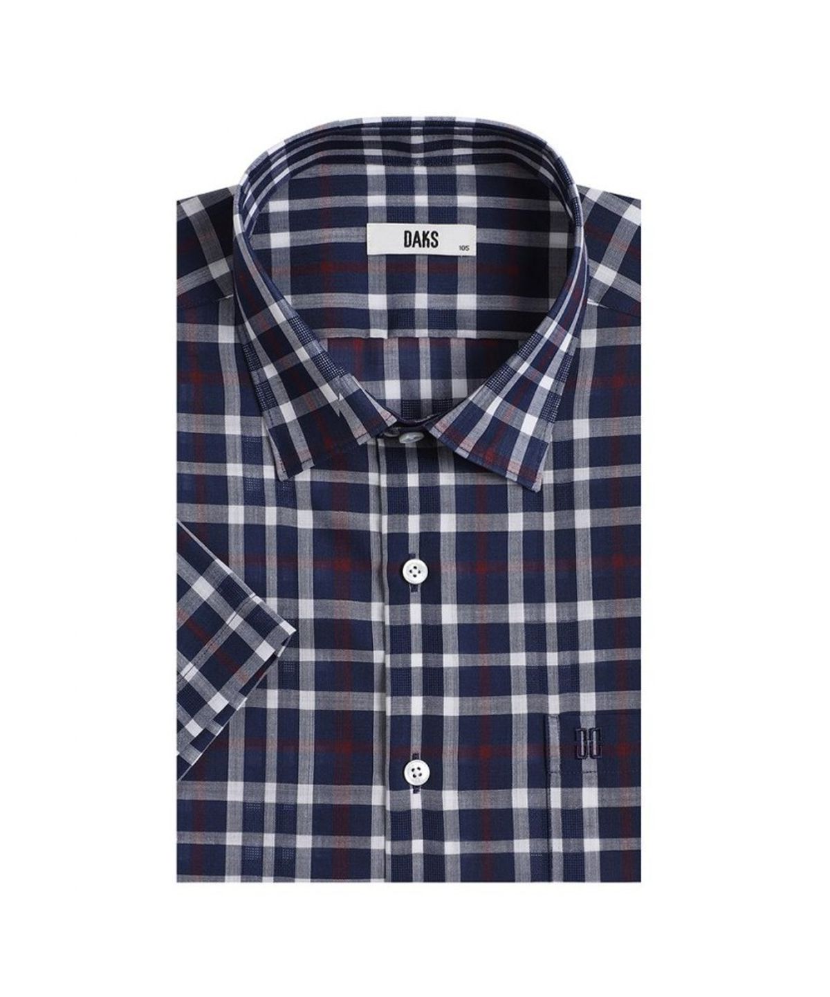 닥스셔츠(DAKS SHIRTS) 울혼방 미디움체크 캐주얼 반팔셔츠_DLS1SHCS140N1