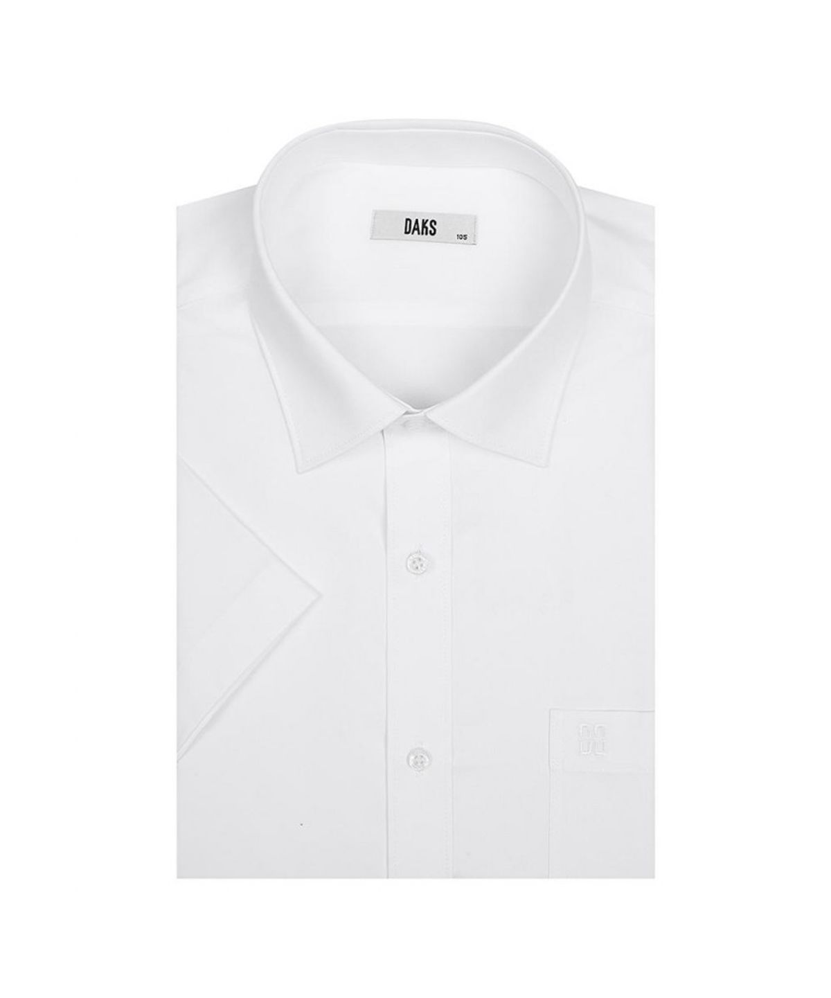 닥스셔츠(DAKS SHIRTS) 면혼방 솔리드 반팔셔츠 레귤러핏 화이트_DLS2SHDS102A1