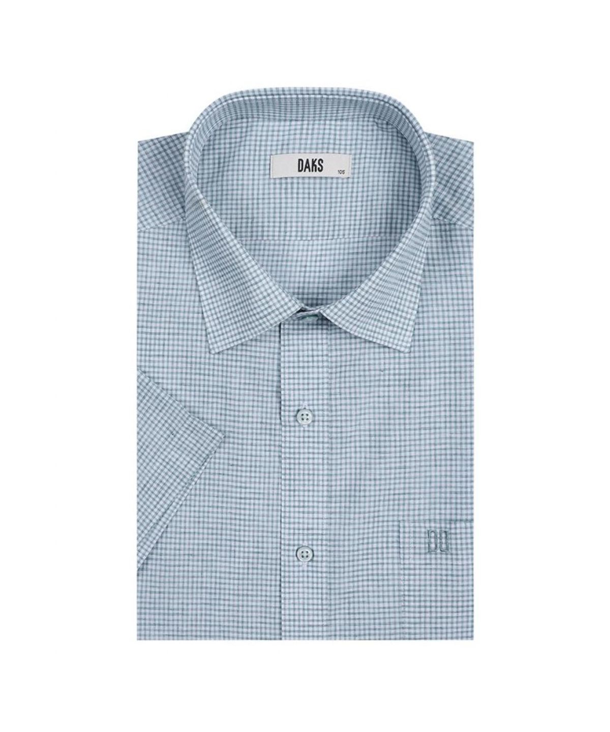 닥스셔츠(DAKS SHIRTS) 린넨혼방 반팔셔츠 레귤러핏 그린_DLS2SHDS122E1