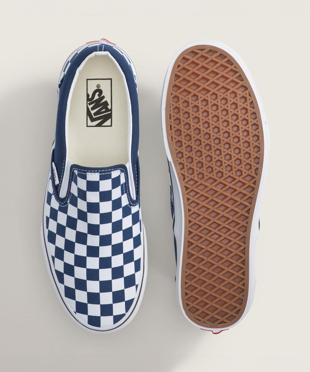 반스(VANS) 클래식 슬립온 - (컬러 띠어리) 체커보드 딥 인디고 / VN000DAHFOB1