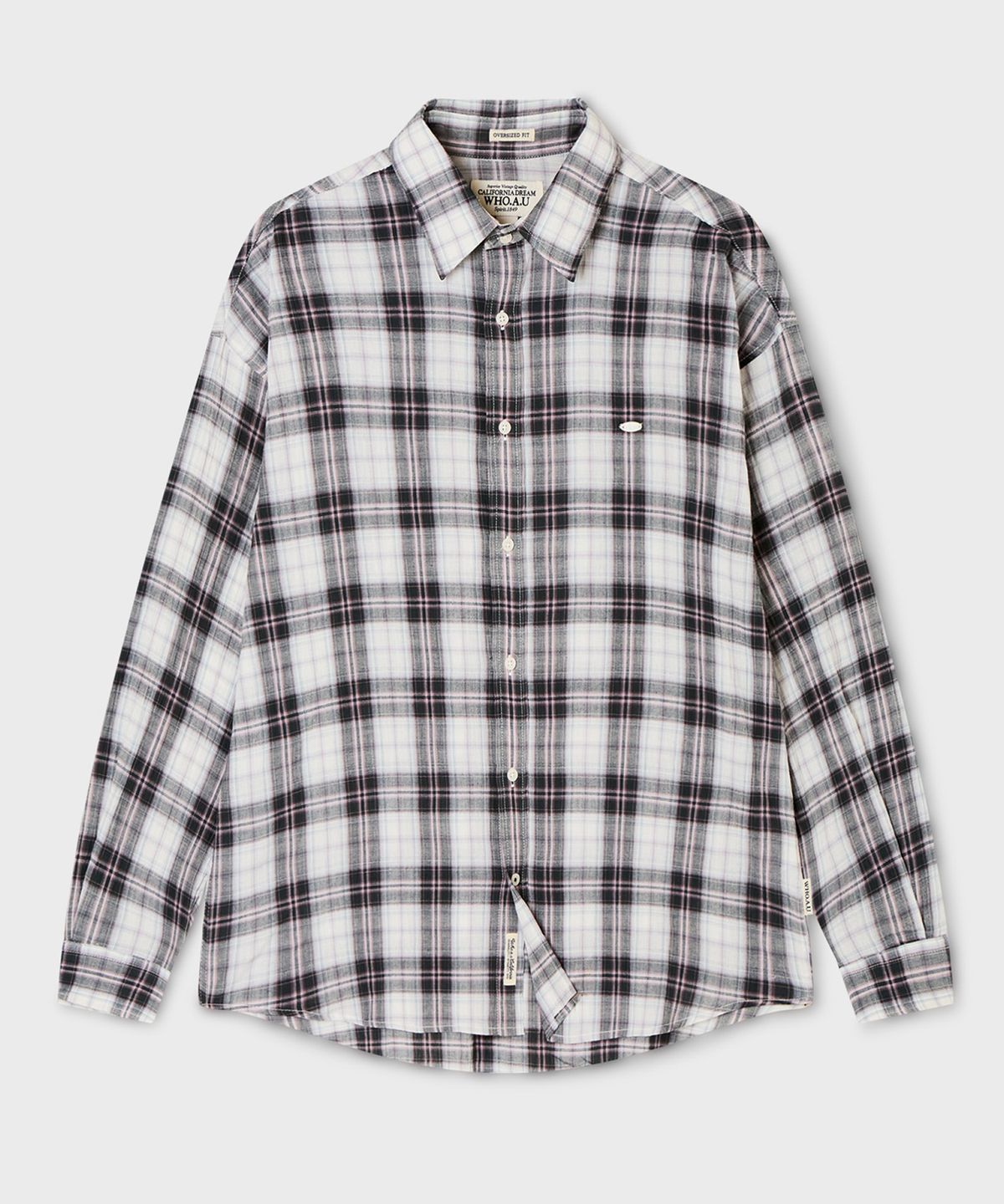 후아유(WHO.A.U) Summer Loose-fit Check Shirts / WHYCG2541F