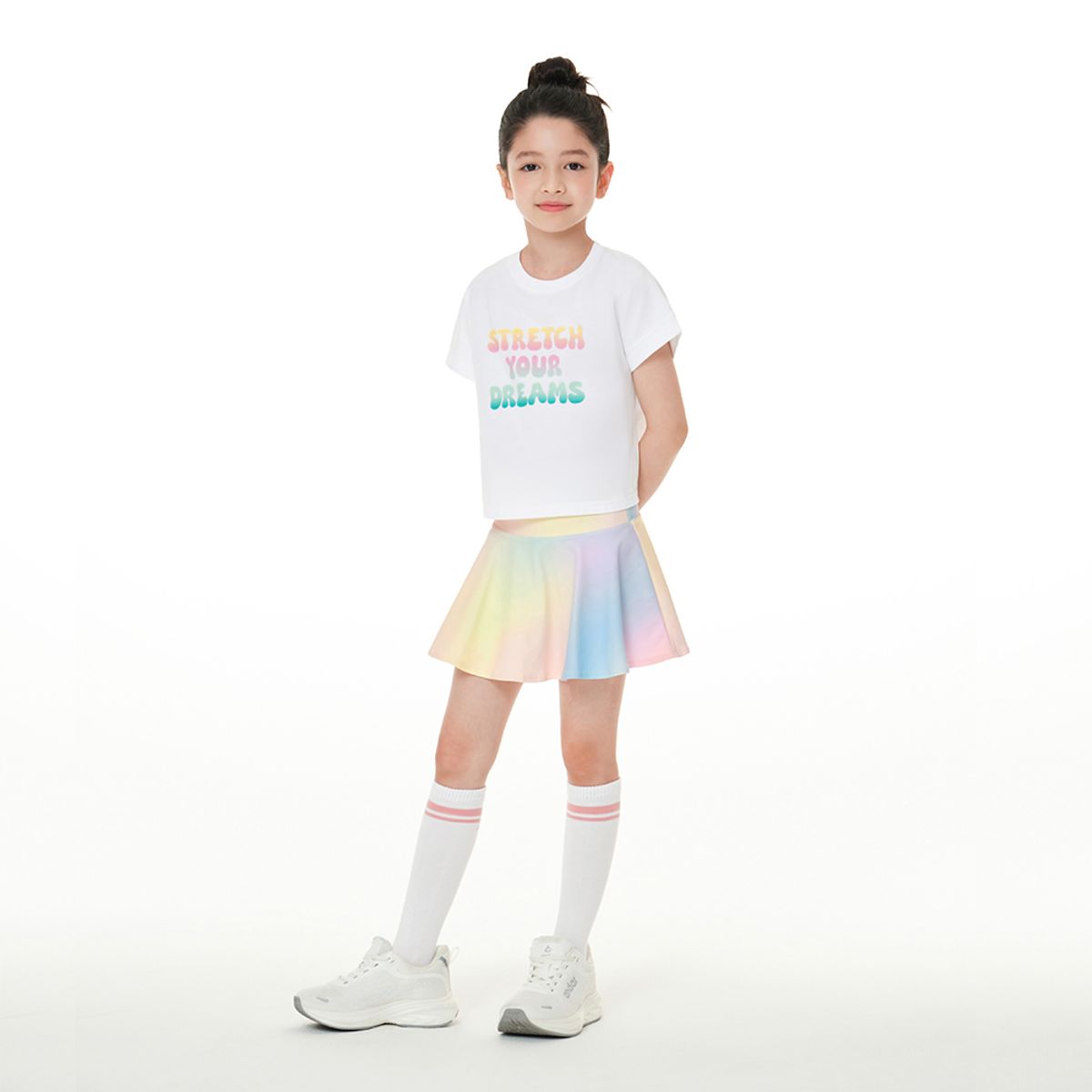 안다르 키즈(ANDAR KIDS) 키즈 옴브레 투인원 플레어 치마 (여아)