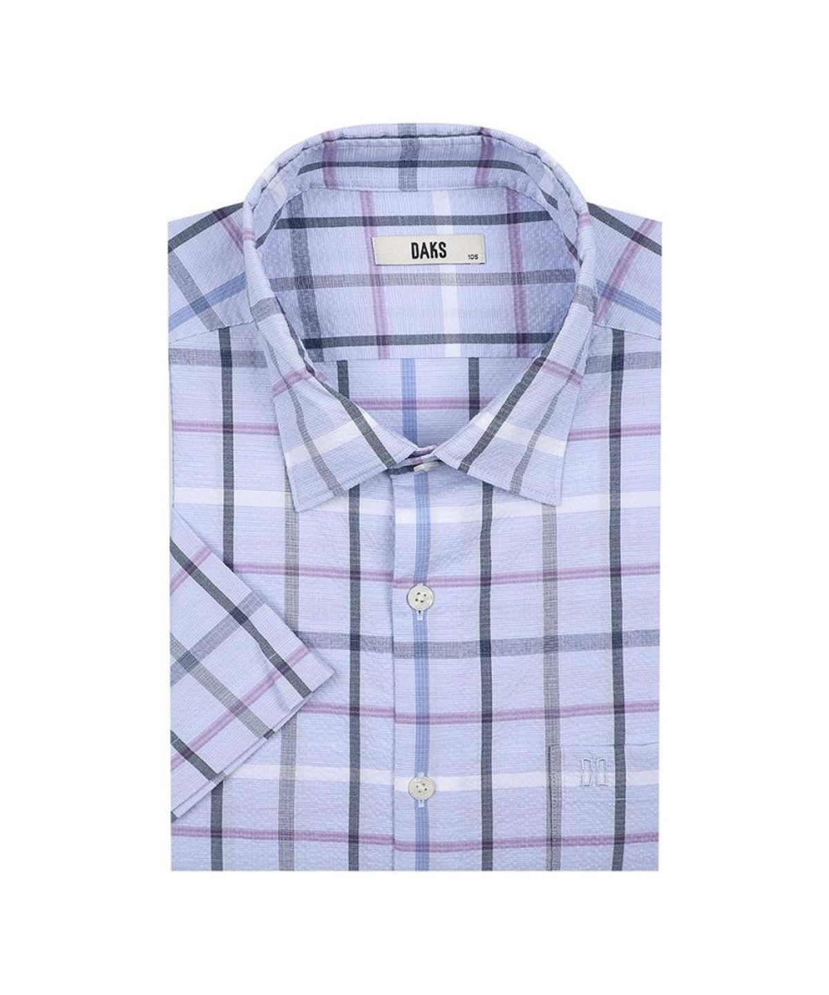 닥스셔츠(DAKS SHIRTS) 면혼방 스트레치 미디움체크 캐주얼 반팔셔츠 레귤러핏_DLS2SHCS421B1