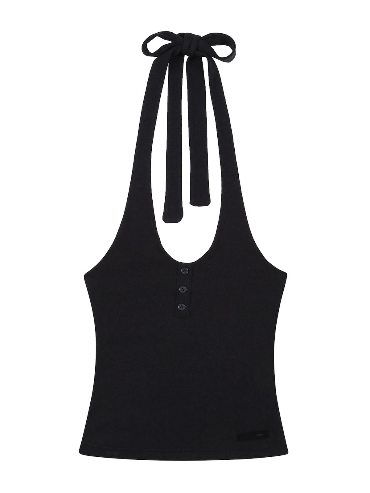 디에스엠티(DSMT) LONG TIE HALTER TOP _BLACK