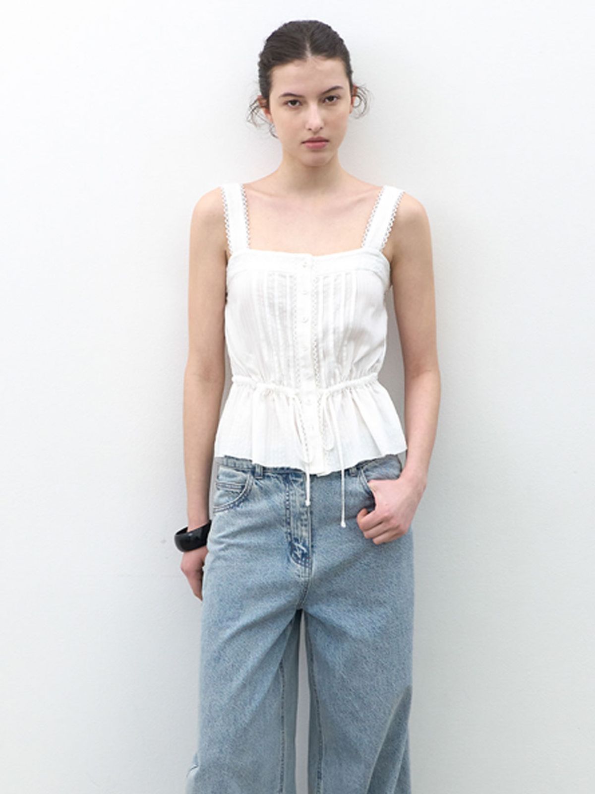 아틀리에 나인(ATELIER NAIN) STRIPE COTTON CAMISOLE BLOUSE (BL-4417)