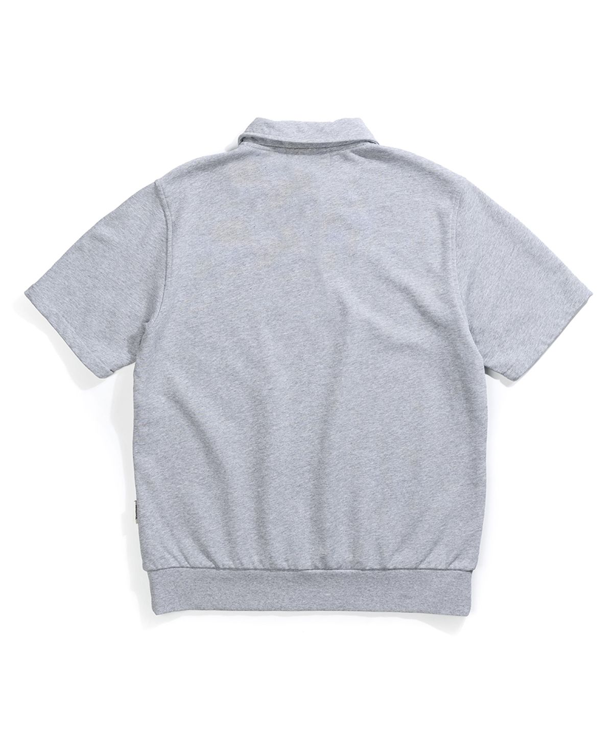 건지 울른스(Guernsey Woollens) 스웻 카라 반팔 티셔츠 - 멜란지 그레이