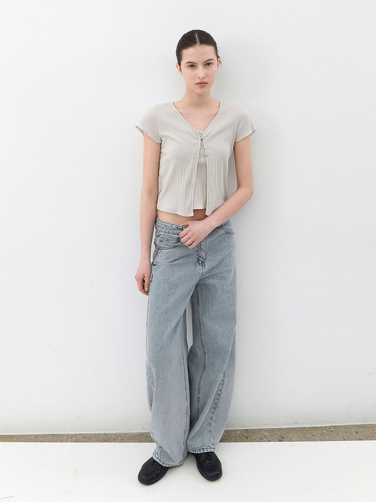 아틀리에 나인(ATELIER NAIN) AN POINTELLE CARDIGAN CAMISOLE SET (CD-2266)