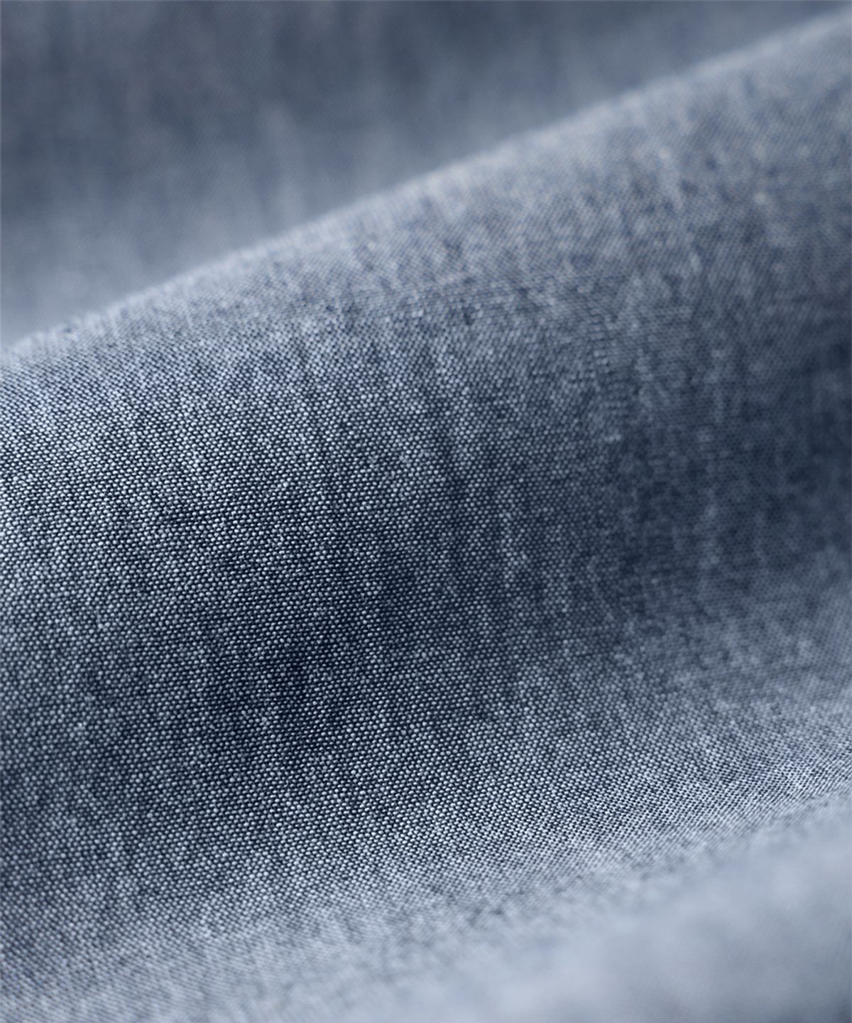 건지 울른스(Guernsey Woollens) 샴브레이 워크 반팔 셔츠 - 딥 블루