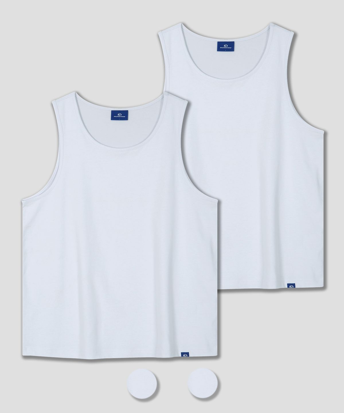 돌핀웨이브어패럴(DOLPHIN WAVE APPAREL) [2팩] 돌핀 루즈 스쿱넥 슬리브리스 탑