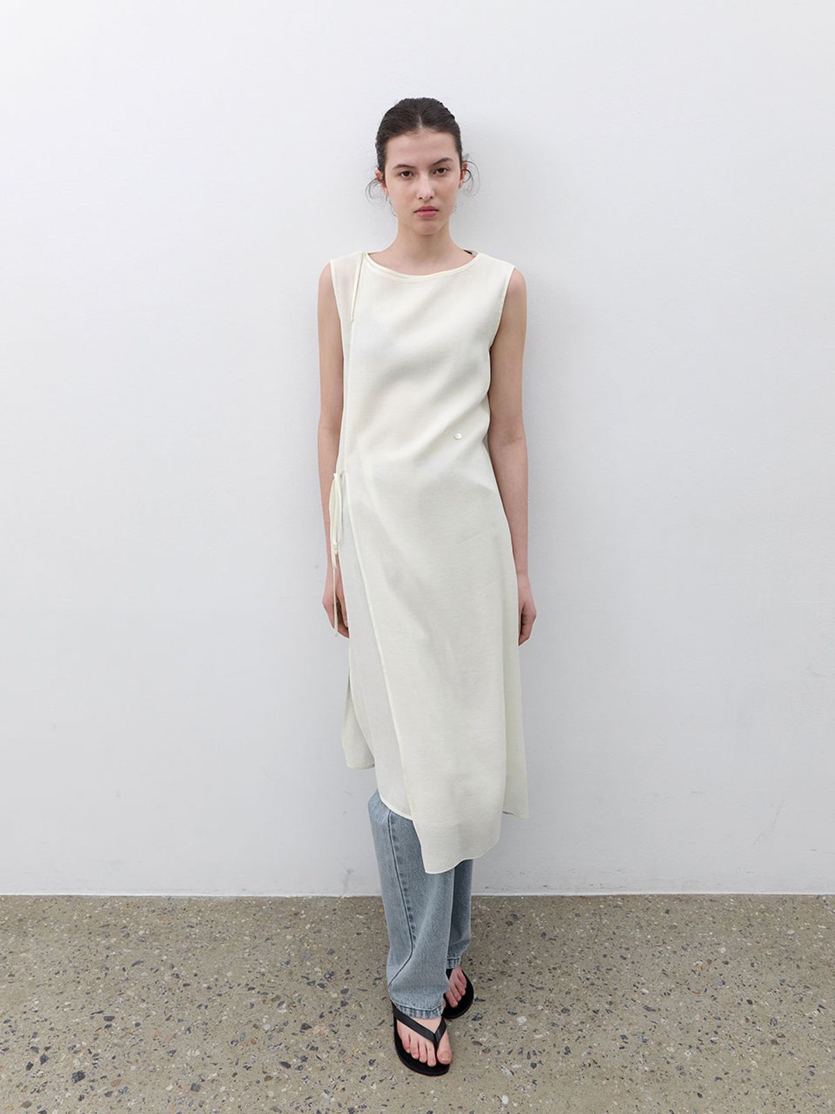 아틀리에 나인(ATELIER NAIN) SHEER STRAP LAYERED DRESS (OP-6337)