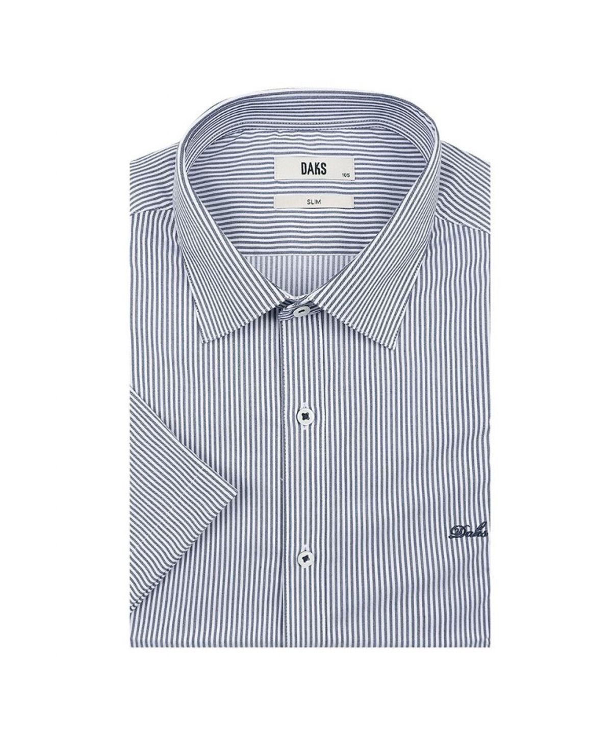 닥스셔츠(DAKS SHIRTS) 레이온혼방 이지케어 스트레치 스트라이프 드레스 반팔셔츠 슬림핏_DLS2SHDS620N1