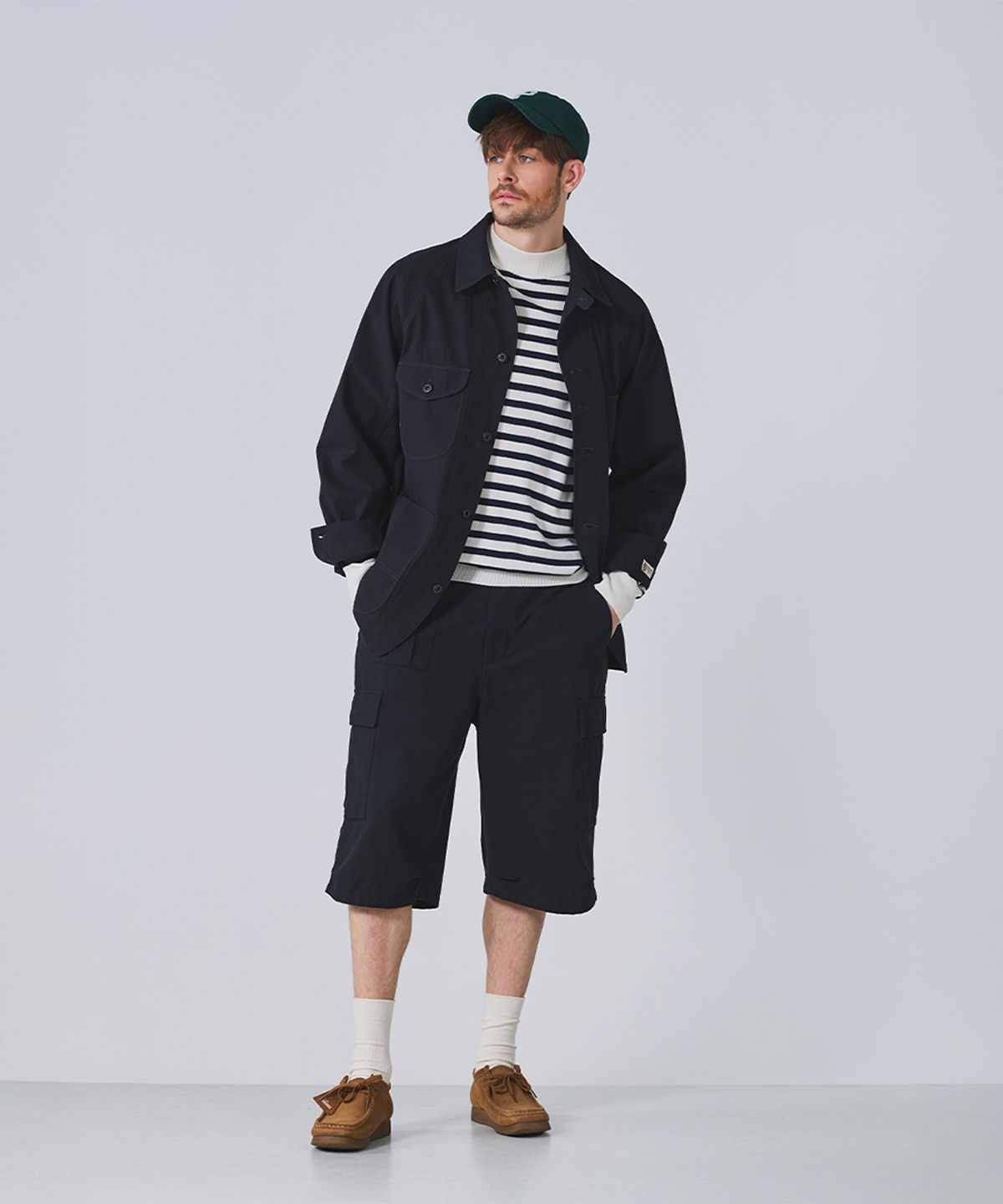 건지 울른스(Guernsey Woollens) 브리티쉬 아미 M65 쇼츠 - 블랙