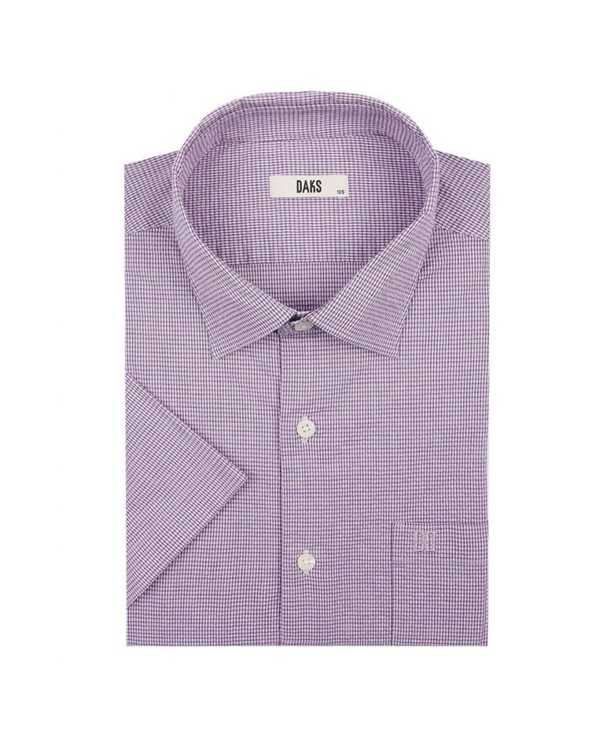 닥스셔츠(DAKS SHIRTS) 면혼방 스트레치 마이크로체크패턴 캐주얼 반팔셔츠 레귤러핏_DLS2SHCS402V1