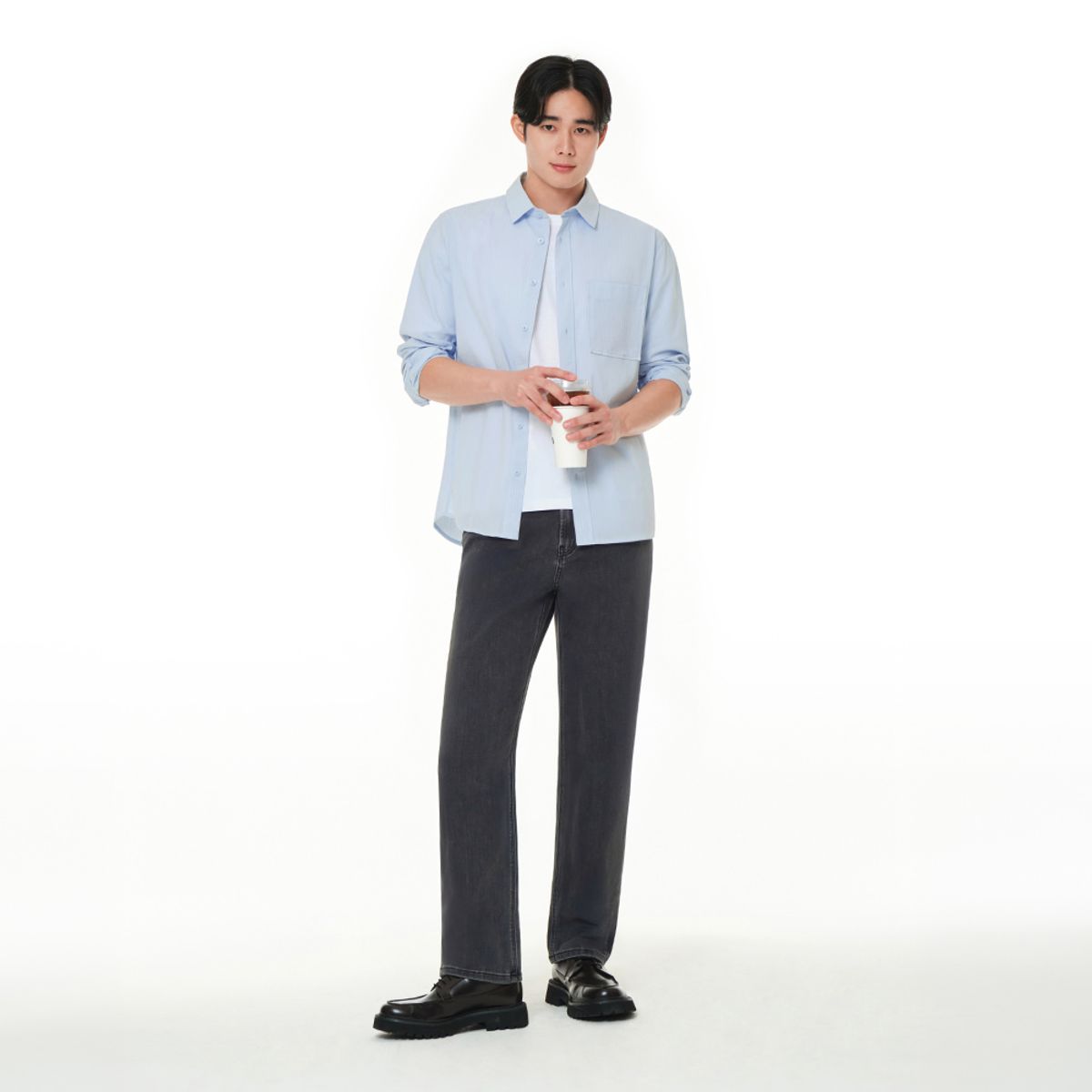안다르(ANDAR) 제노바 시어서커 맨즈 스트라이프 셔츠