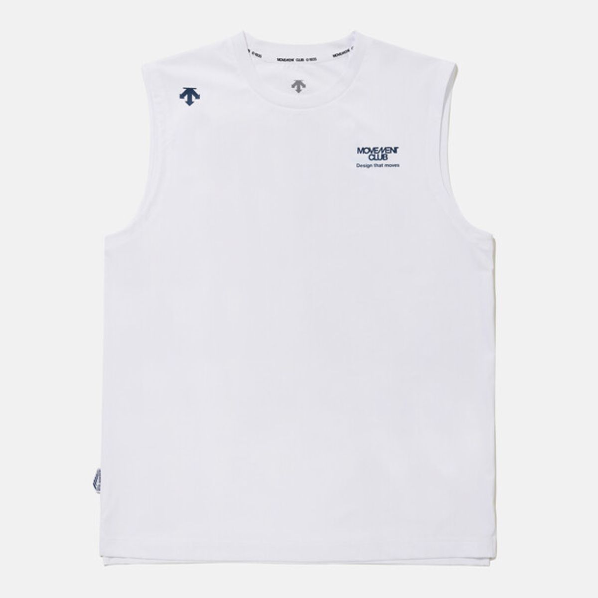 데상트(DESCENTE) 무브먼트 백그래픽 슬리브리스 화이트 SR221EST51