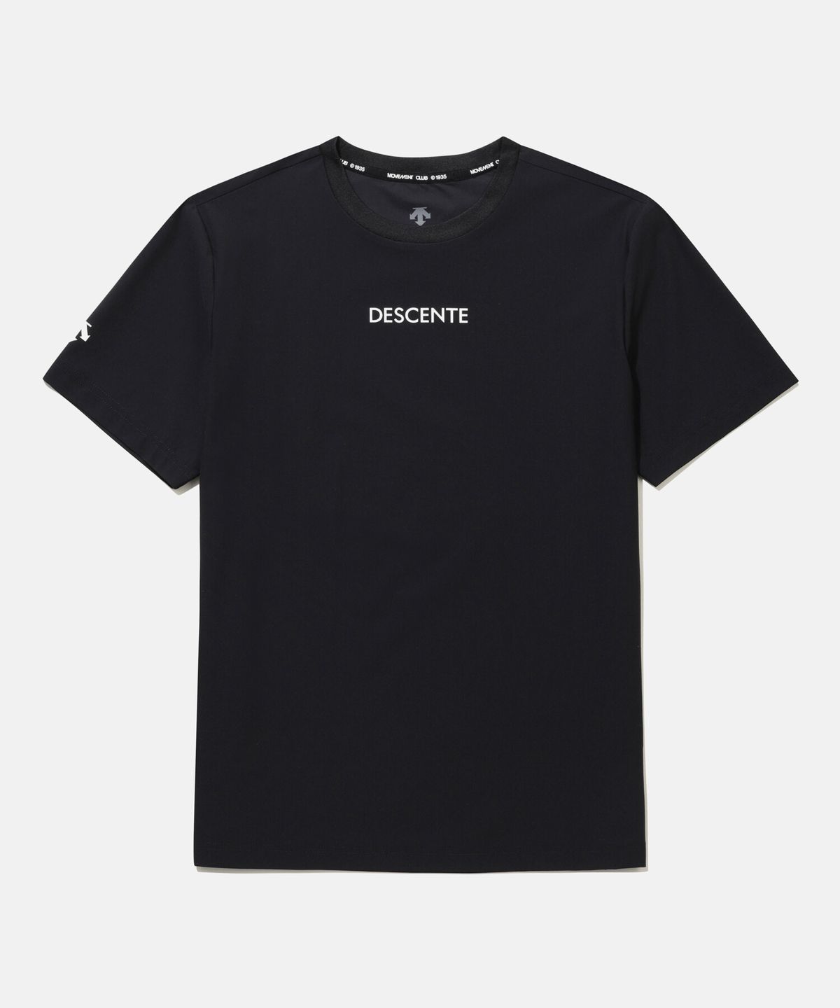 데상트(DESCENTE) 쿨링 트리코트 워딩 백그래픽 반팔 티셔츠 블랙 SR223ETS58