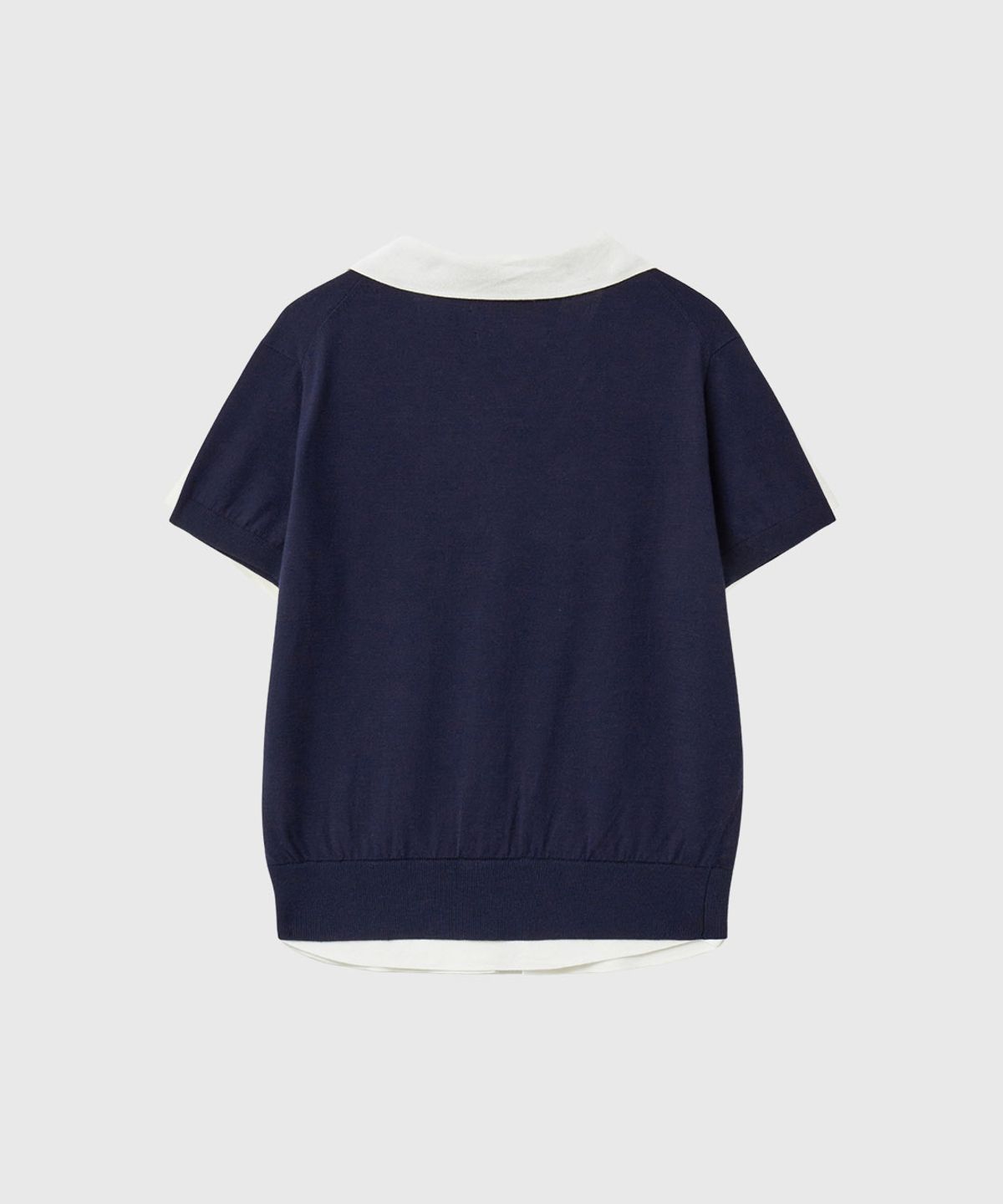 제너럴아이디어(GENERALIDEA) 레이어드 에센셜 하프 가디건 [NAVY] / WBE2L04534