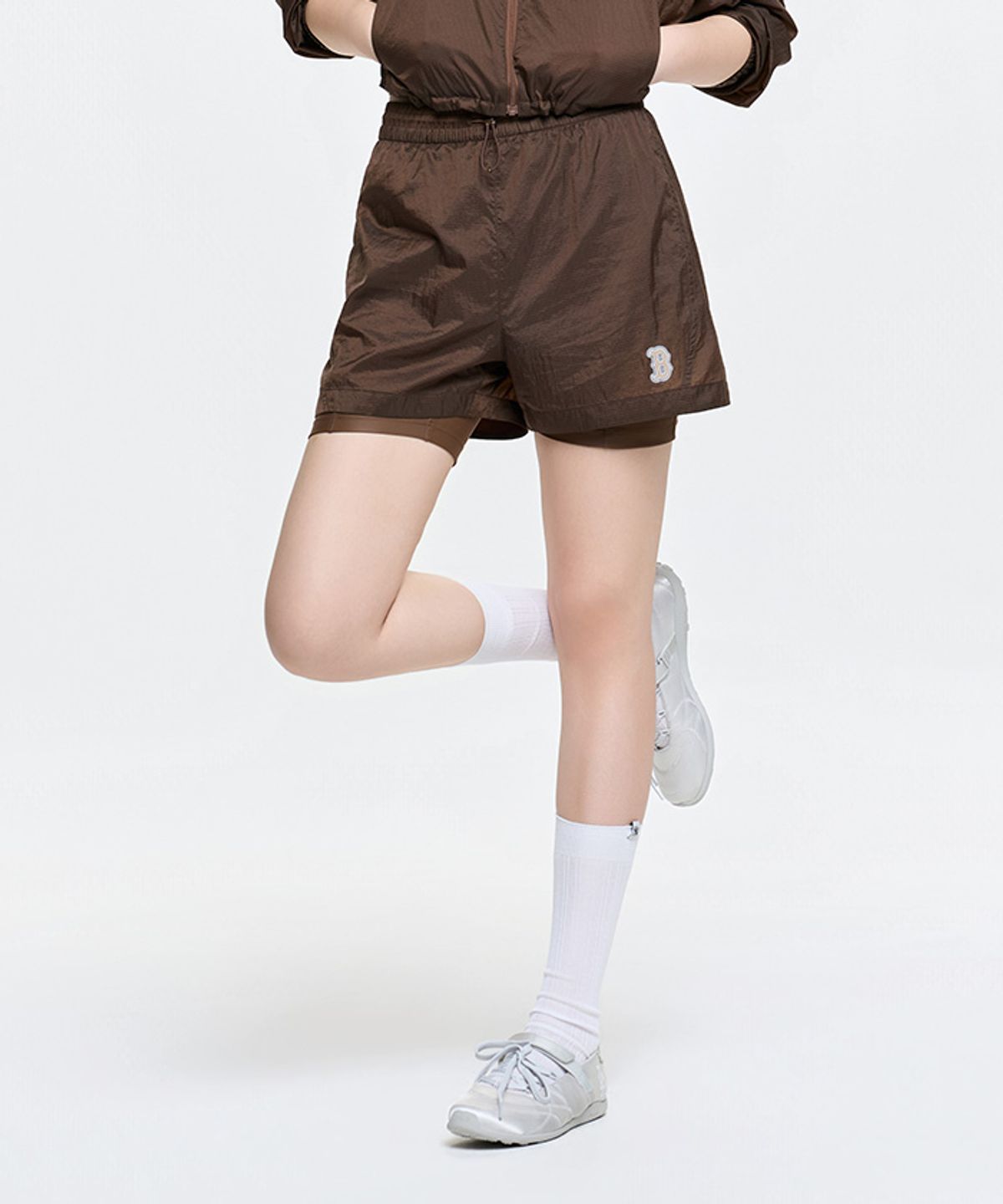 엠엘비(MLB) 여성 스포티브 립스탑 초경량 시스루 3부 반바지 BOS (Neon Brown)