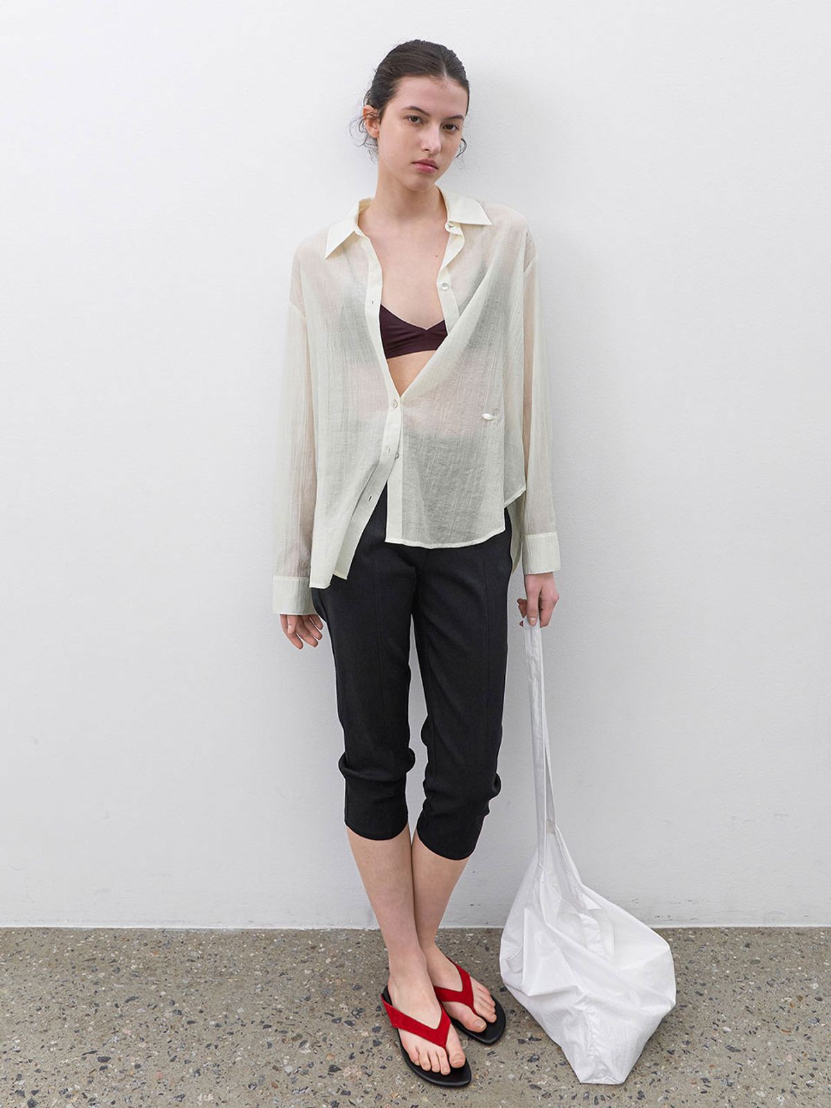 아틀리에 나인(ATELIER NAIN) CLEAN LINE BANDING CAPRI PANTS (PT-5772)