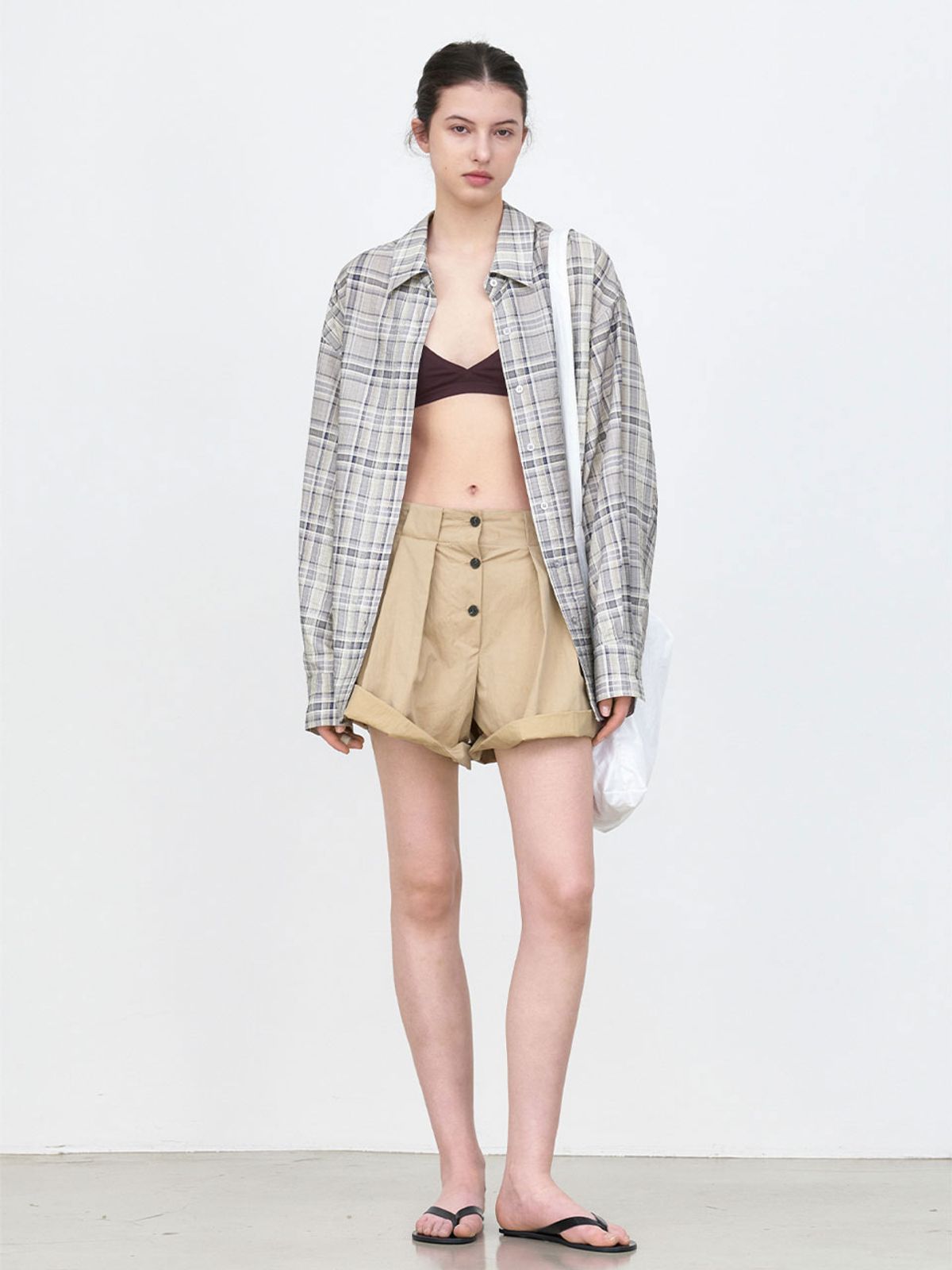 아틀리에 나인(ATELIER NAIN) ZEN LOL-UP TUCK SHORTS (PT-5764)