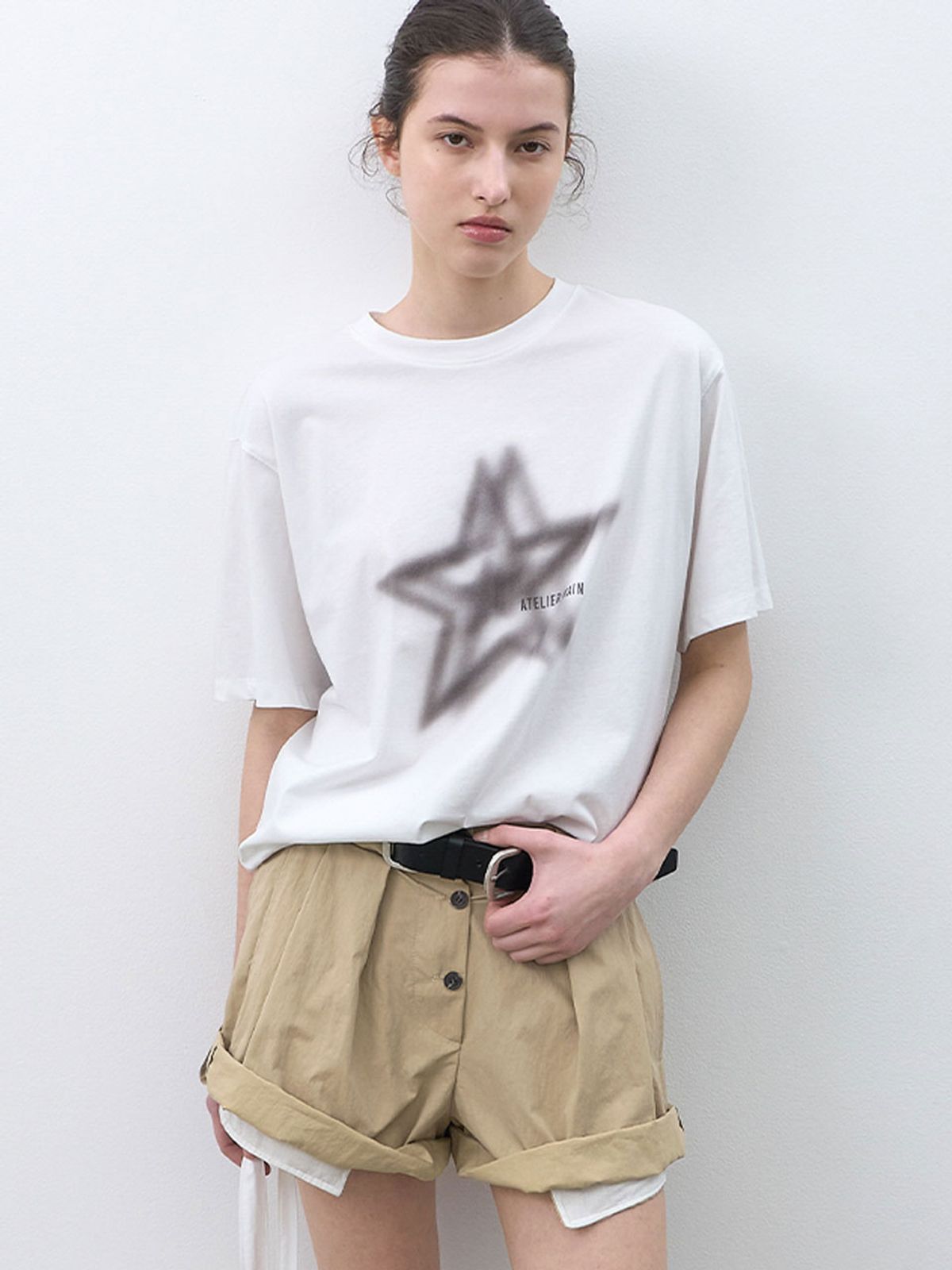 아틀리에 나인(ATELIER NAIN) ZEN LOL-UP TUCK SHORTS (PT-5764)