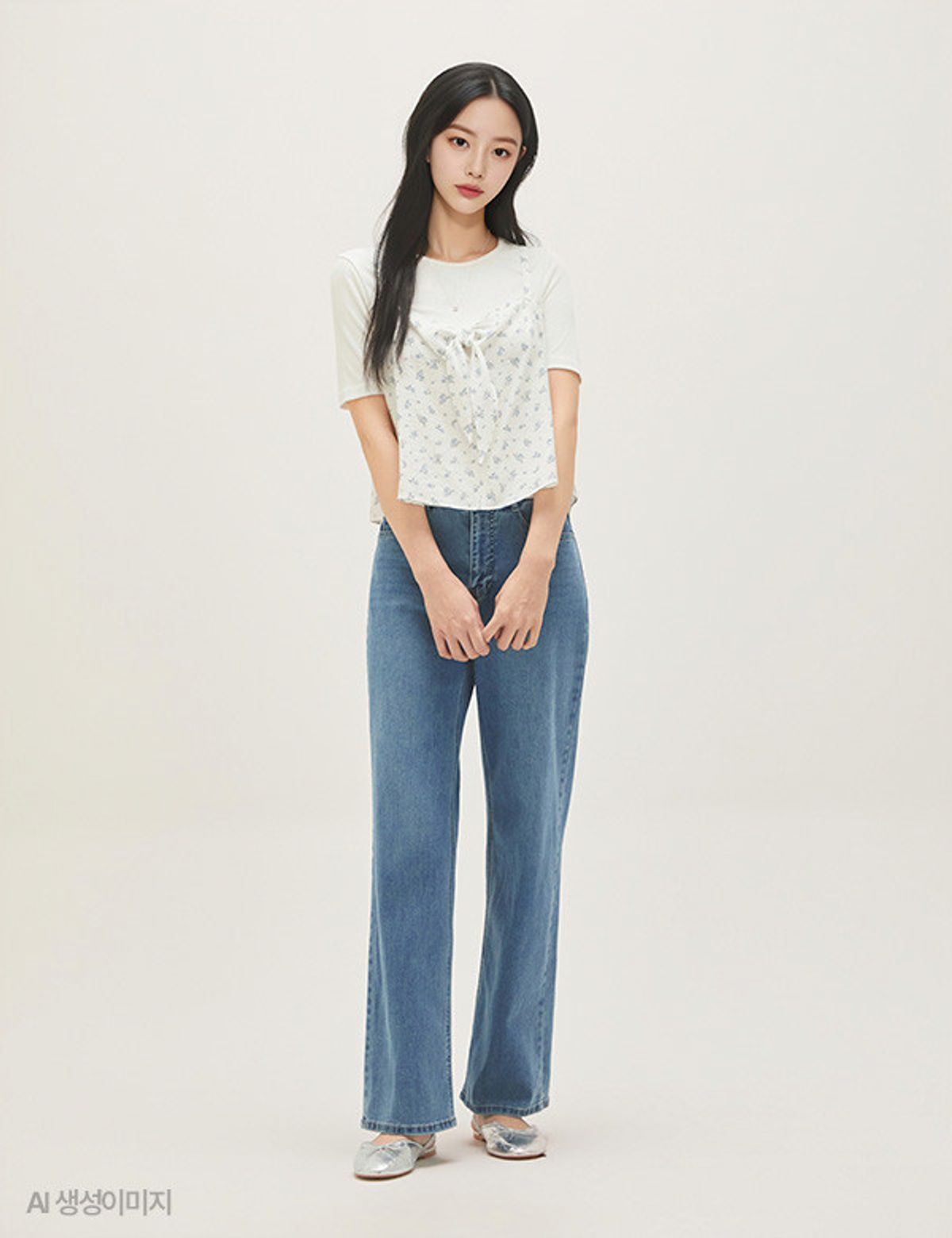 로엠(ROEM) 잔꽃 패턴 뷔스티에 RMBNG25R12
