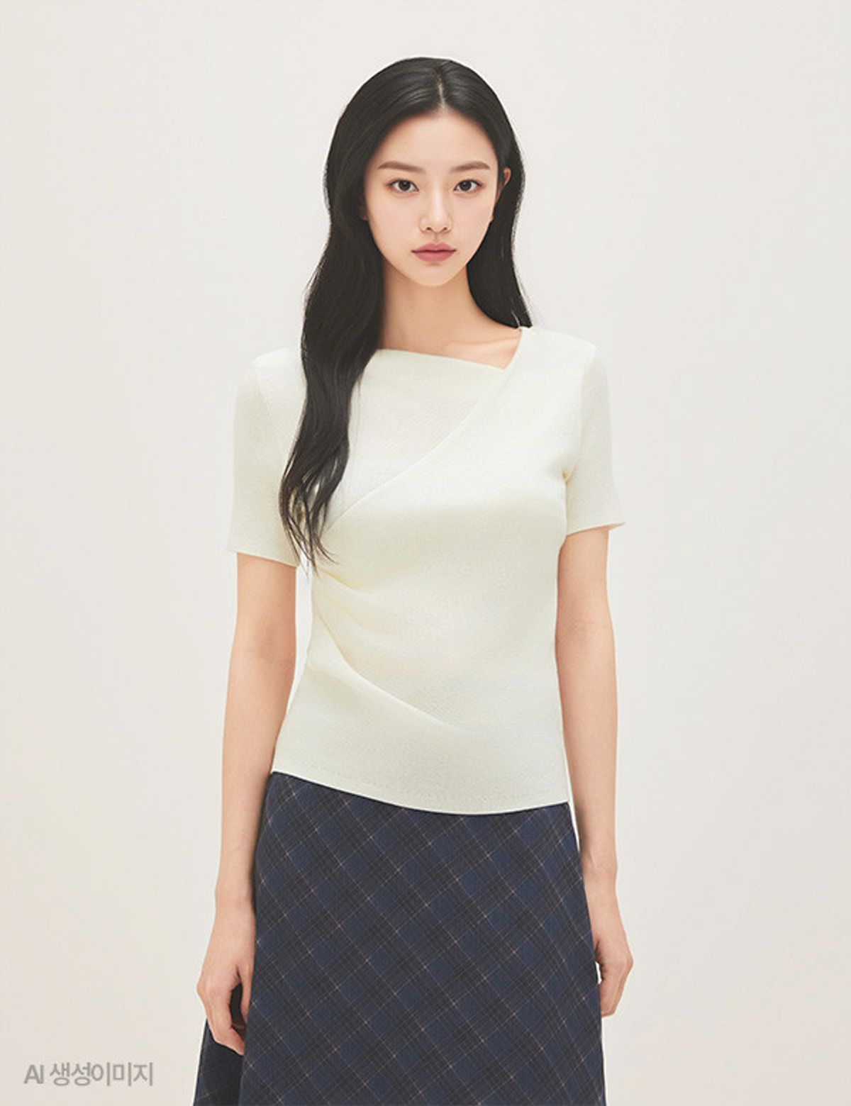 로엠(ROEM) 체크 롱 스커트 RMWHG24RT1
