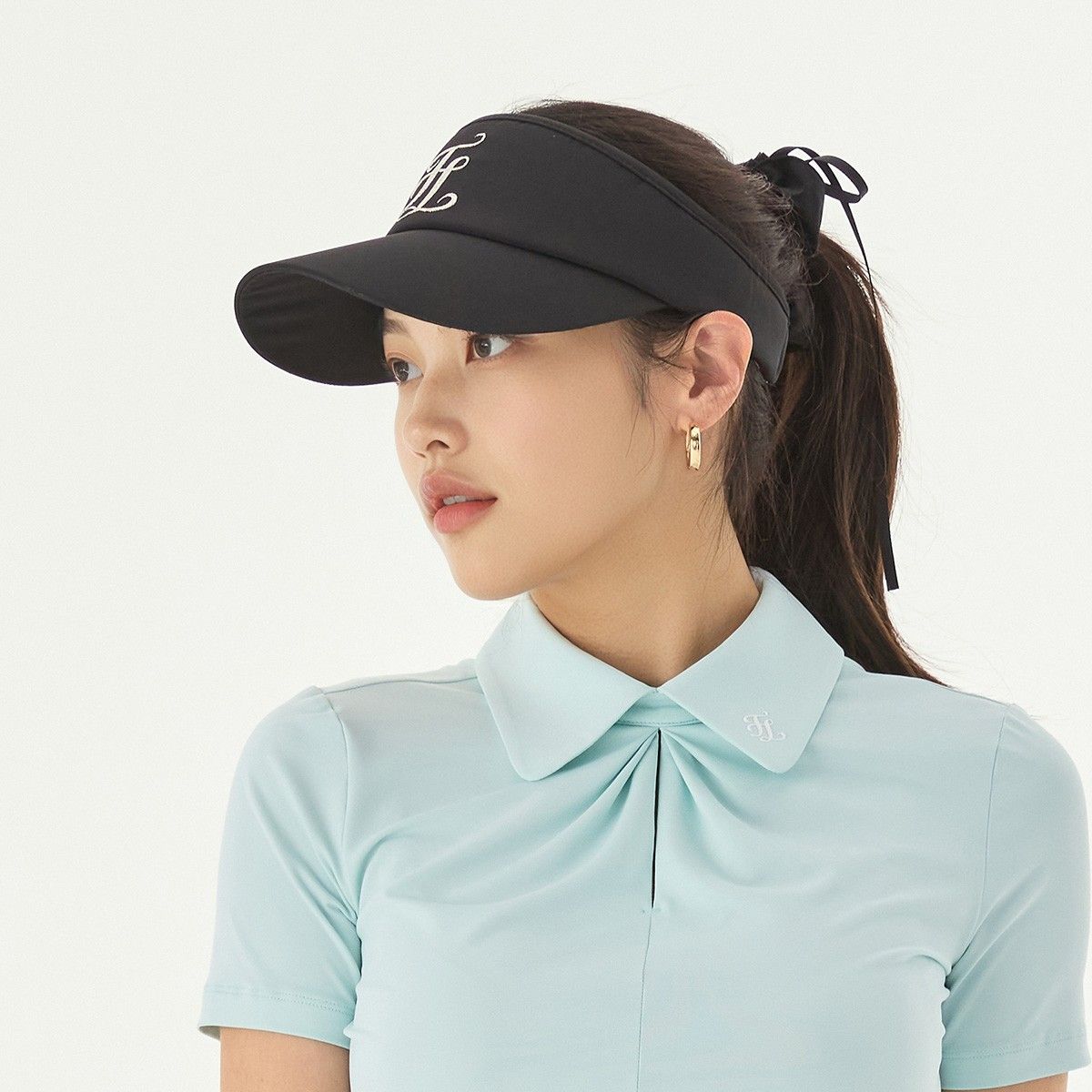 페어라이어 골프(FAIRLIAR GOLF) 리본 미니 스크런치 바이저 (블랙)