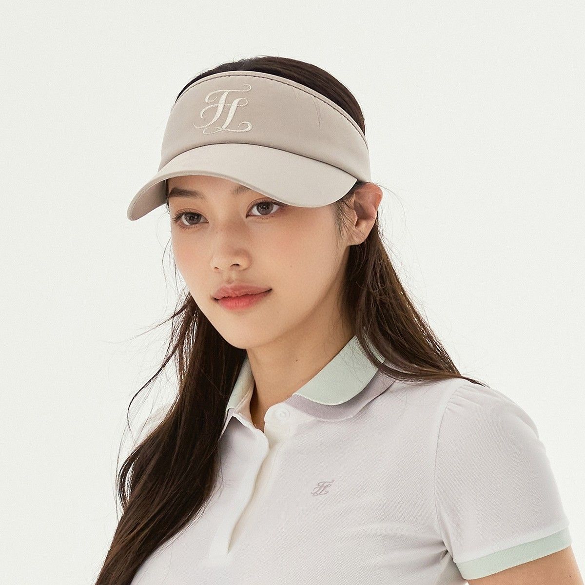 페어라이어 골프(FAIRLIAR GOLF) 리본 미니 스크런치 바이저 (베이지)