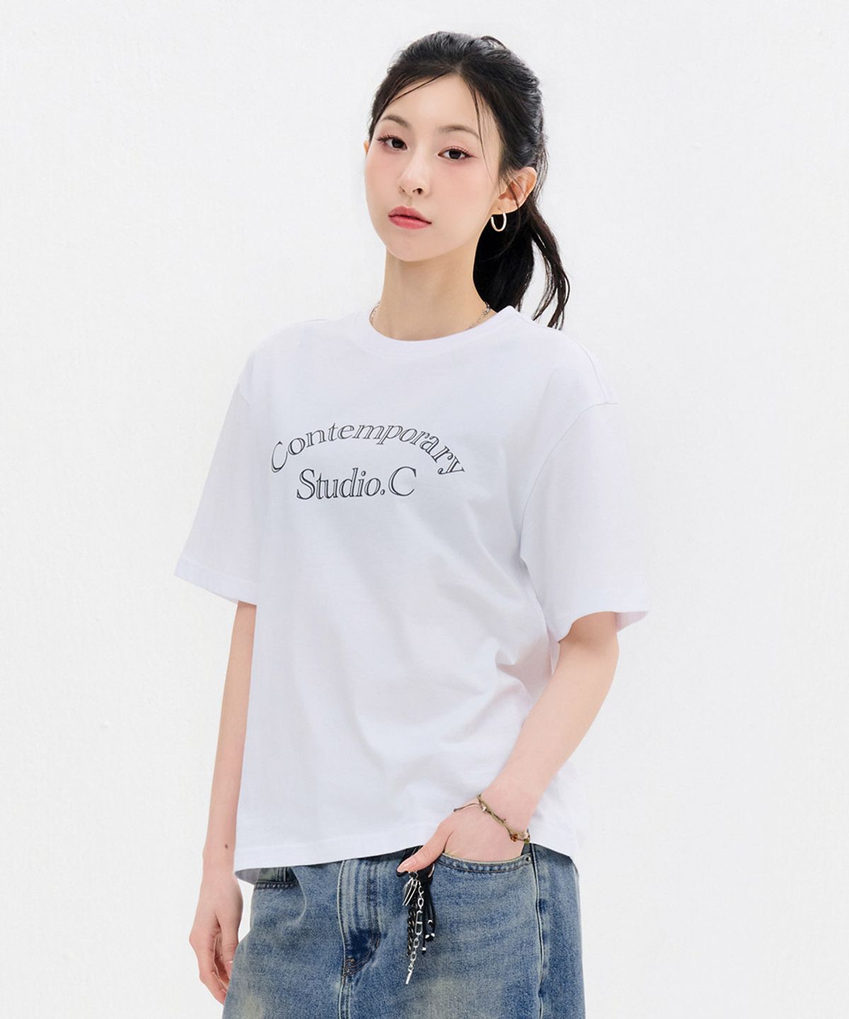 체이스컬트(CHASECULT) 공용 레터링 반팔 티셔츠-FBZU5802C01