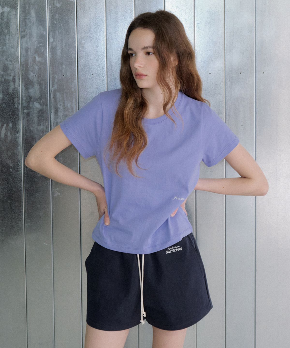 프리버07(FRIVER07) Basic logo round t-shirt [FRSP07TS06]_Light purple