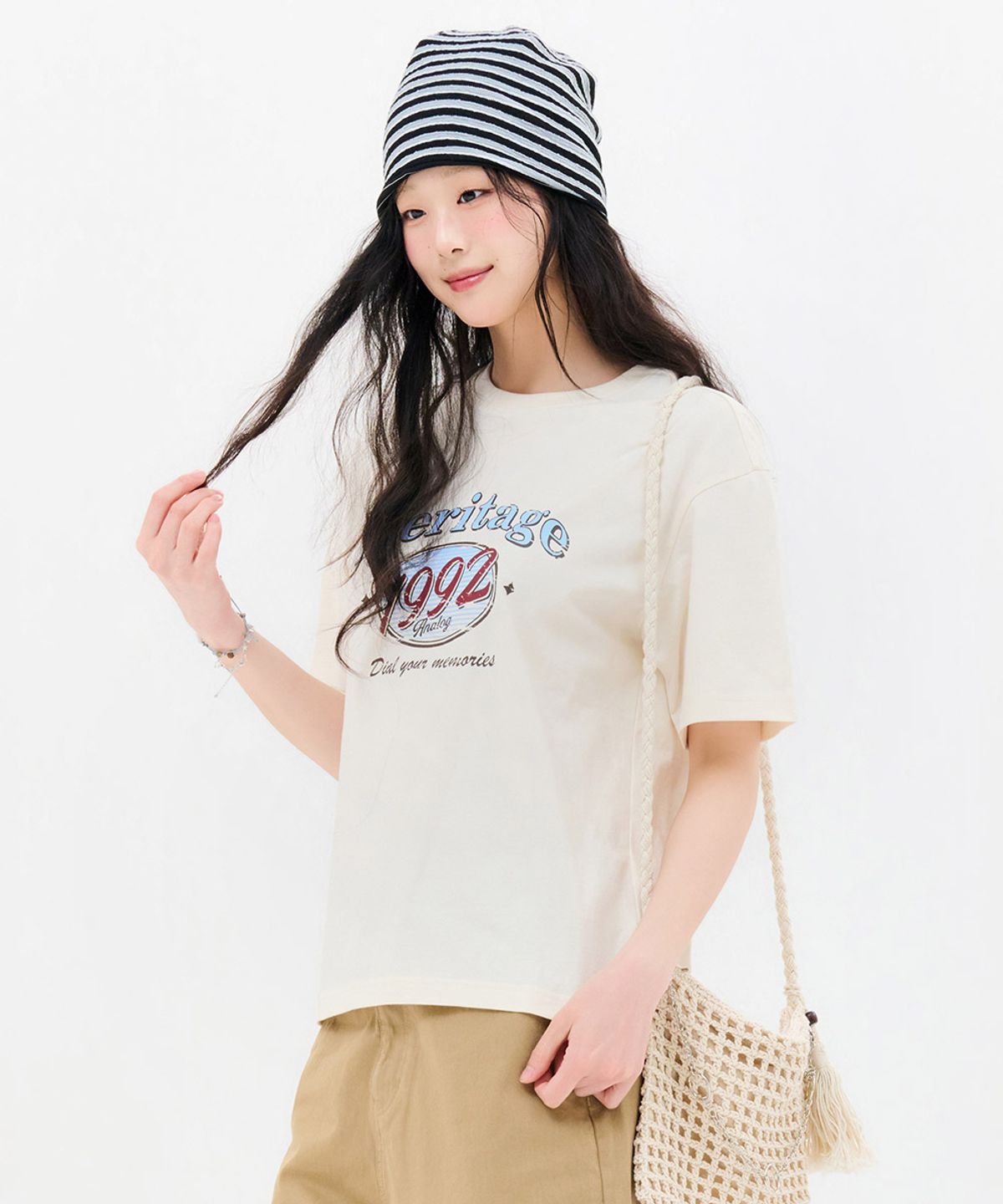 체이스컬트(CHASECULT) 공용 레트로 그래픽 반팔 티셔츠-FBZU5804C05